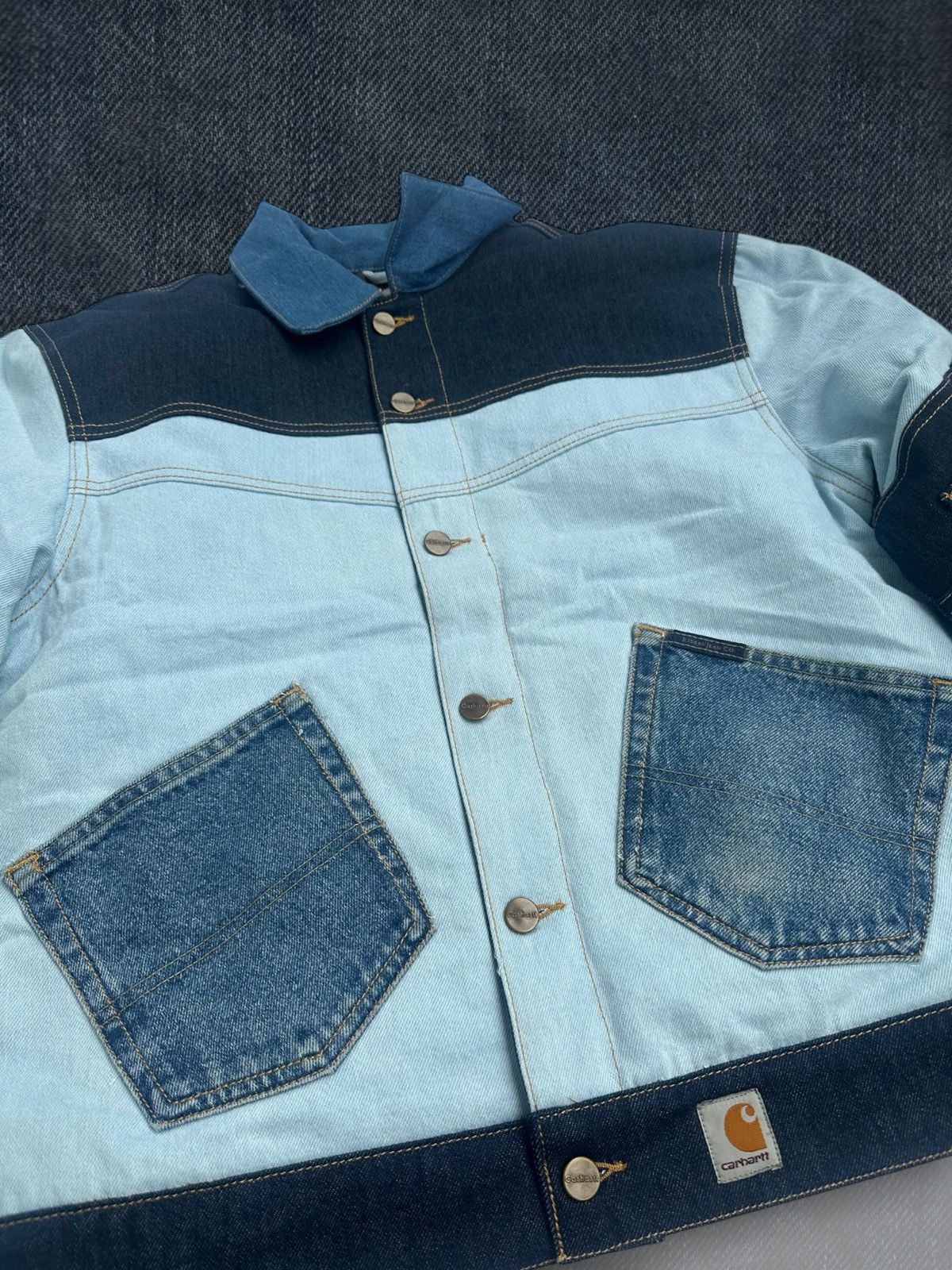Carhartt Detroit-Style Reworked Carhartt Denim Jacket – One of a Kind Size US M / EU 48-50 / 2 - 2 Thumbnail