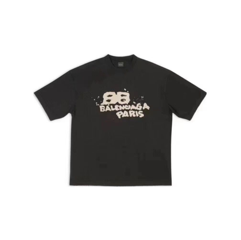 Balenciaga Balenciaga Black Graffiti Short Sleeve Shirt Size US XS / EU 42 / 0 - 1 Thumbnail