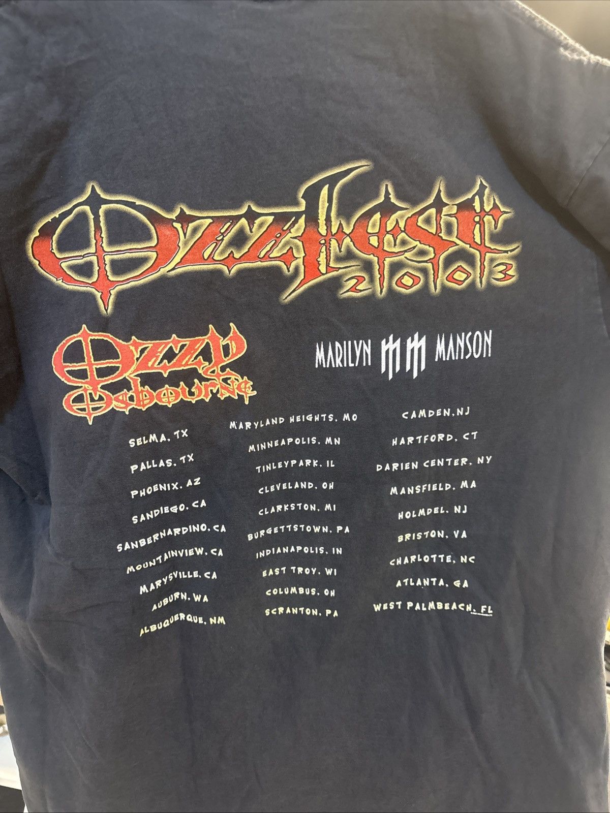 All Sport *RARE* Vintage 2003 BOOT Ozzfest Ozzy Marilyn Manson AOP Tee Size US L / EU 52-54 / 3 - 6 Thumbnail