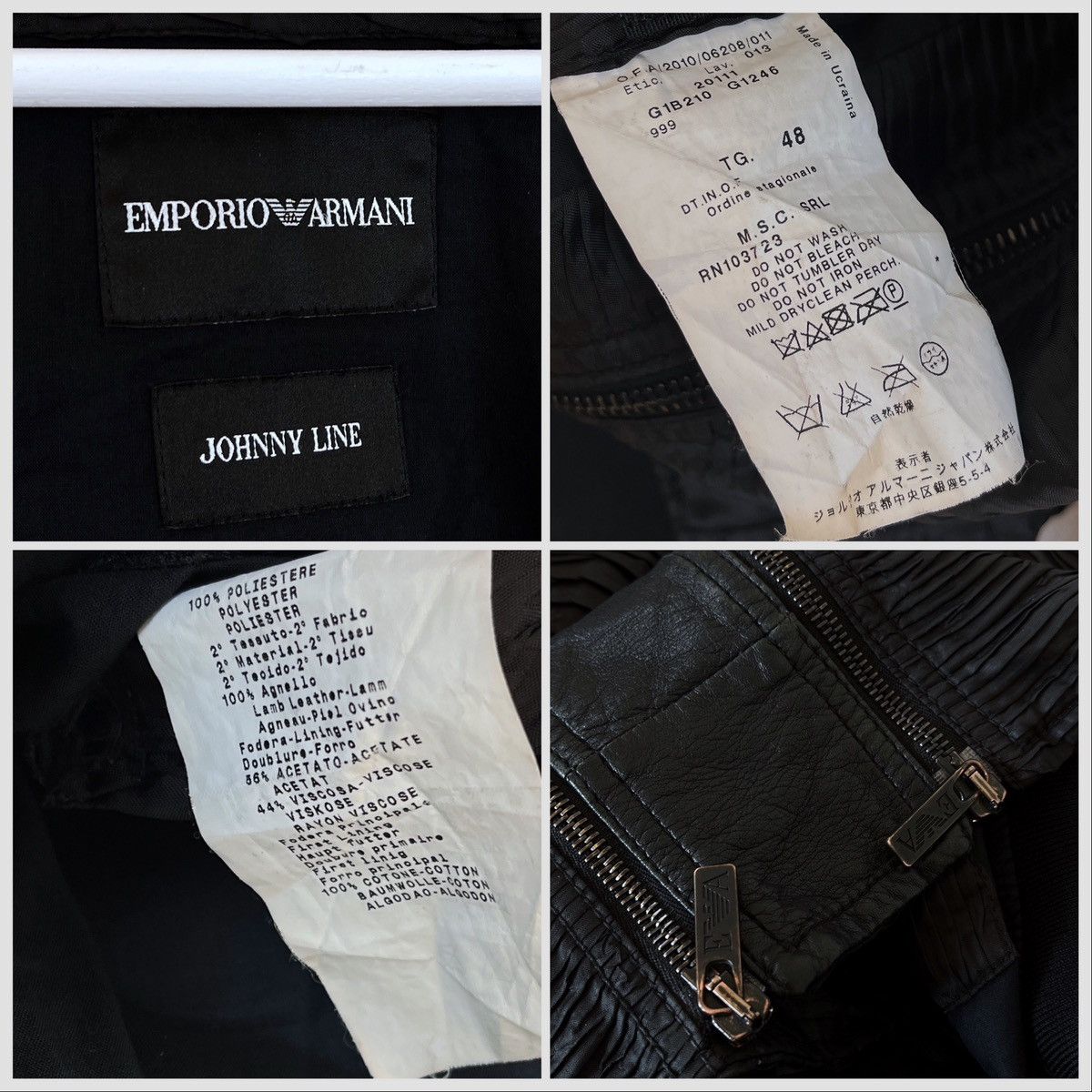 Armani × Emporio Armani × Giorgio Armani SS2011 Emporio Armani Plisse Hybrid 2-Zip Leather Jacket Size US M / EU 48-50 / 2 - 10 Thumbnail
