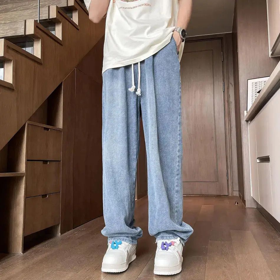 Japanese Brand Retro loose wide leg straight leg jeans Size US 32 / EU 48 - 5 Thumbnail