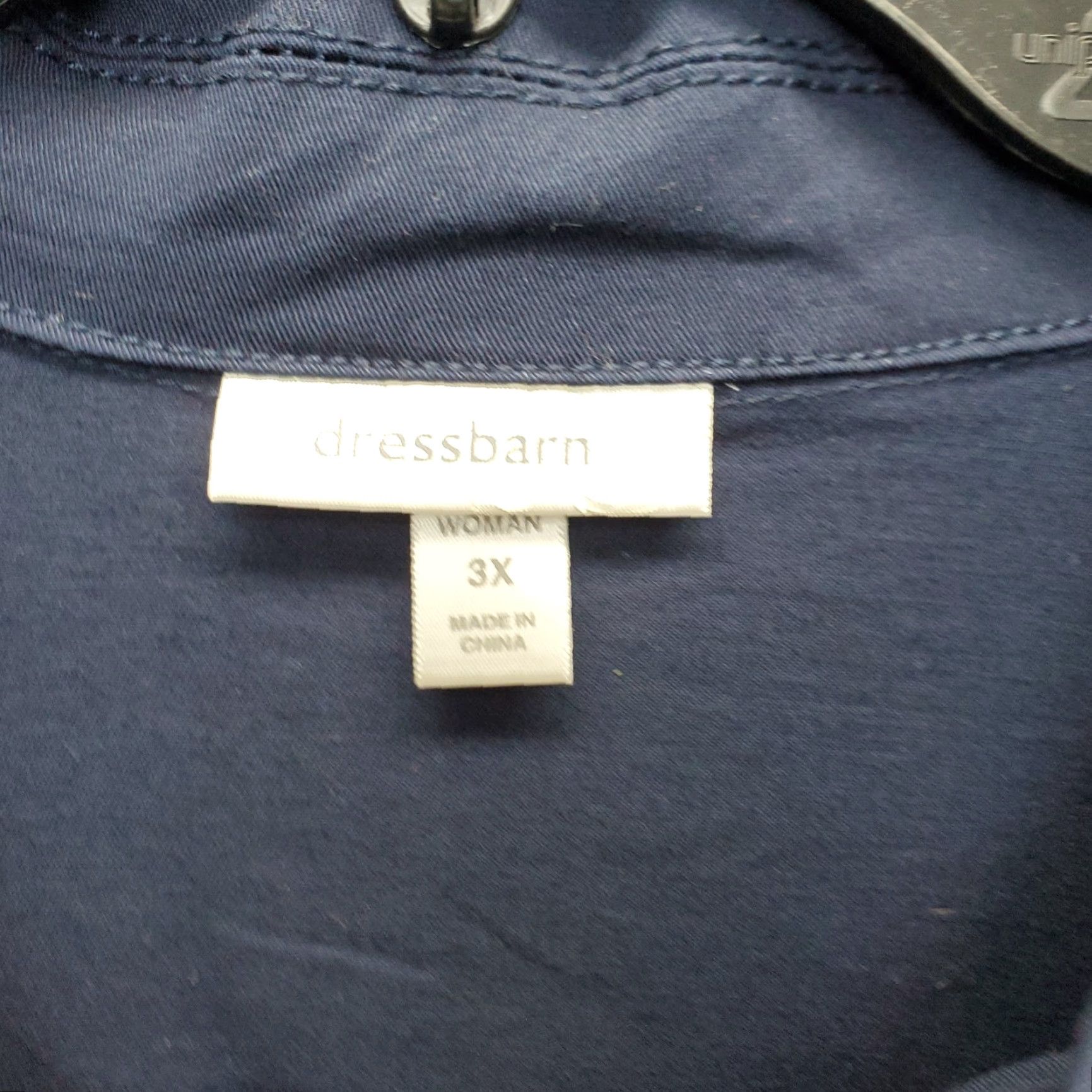 Vintage Dressbarn Shacket Womens 3X Navy Lightweight Button Front Collared Long Sleeve Shirt Jacket Size XXL / US 16-18 / IT 52-54 - 5 Thumbnail