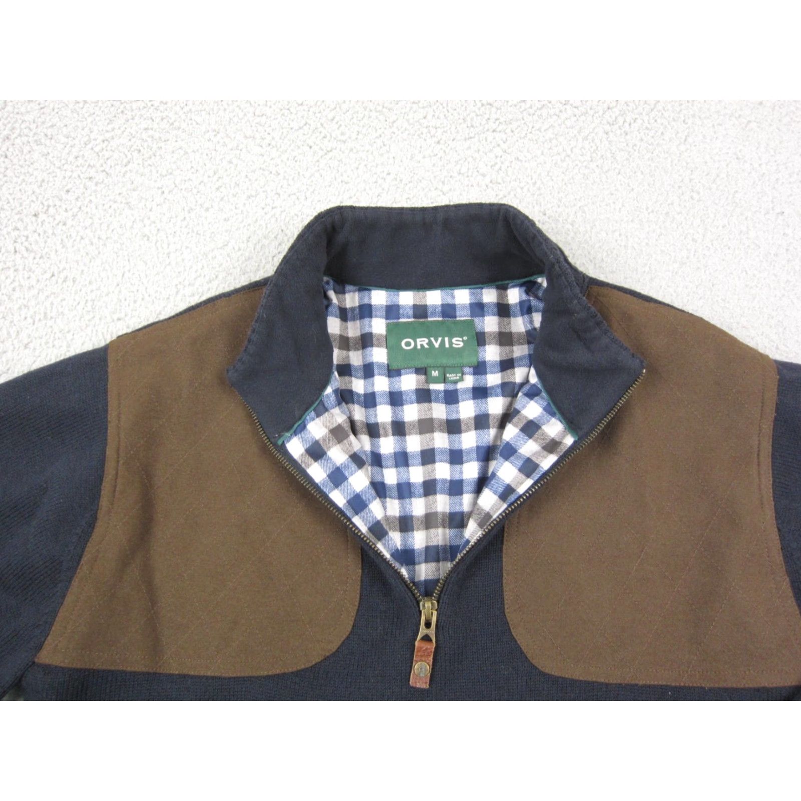 Orvis Orvis Sweatshirt Mens 90s Classic Pullover Mock Neck 1/4 Zip Wool Blue M Adult Regular Fleece Lined Size US M / EU 48-50 / 2 - 5 Thumbnail