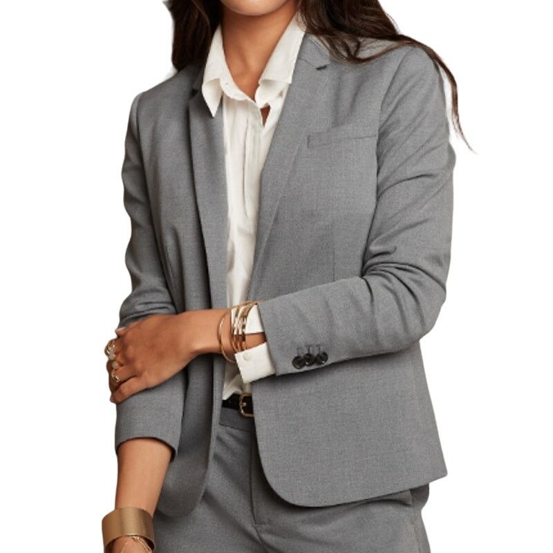 Banana Republic Petite Classic Suit Blazer in Gray, Size 18P