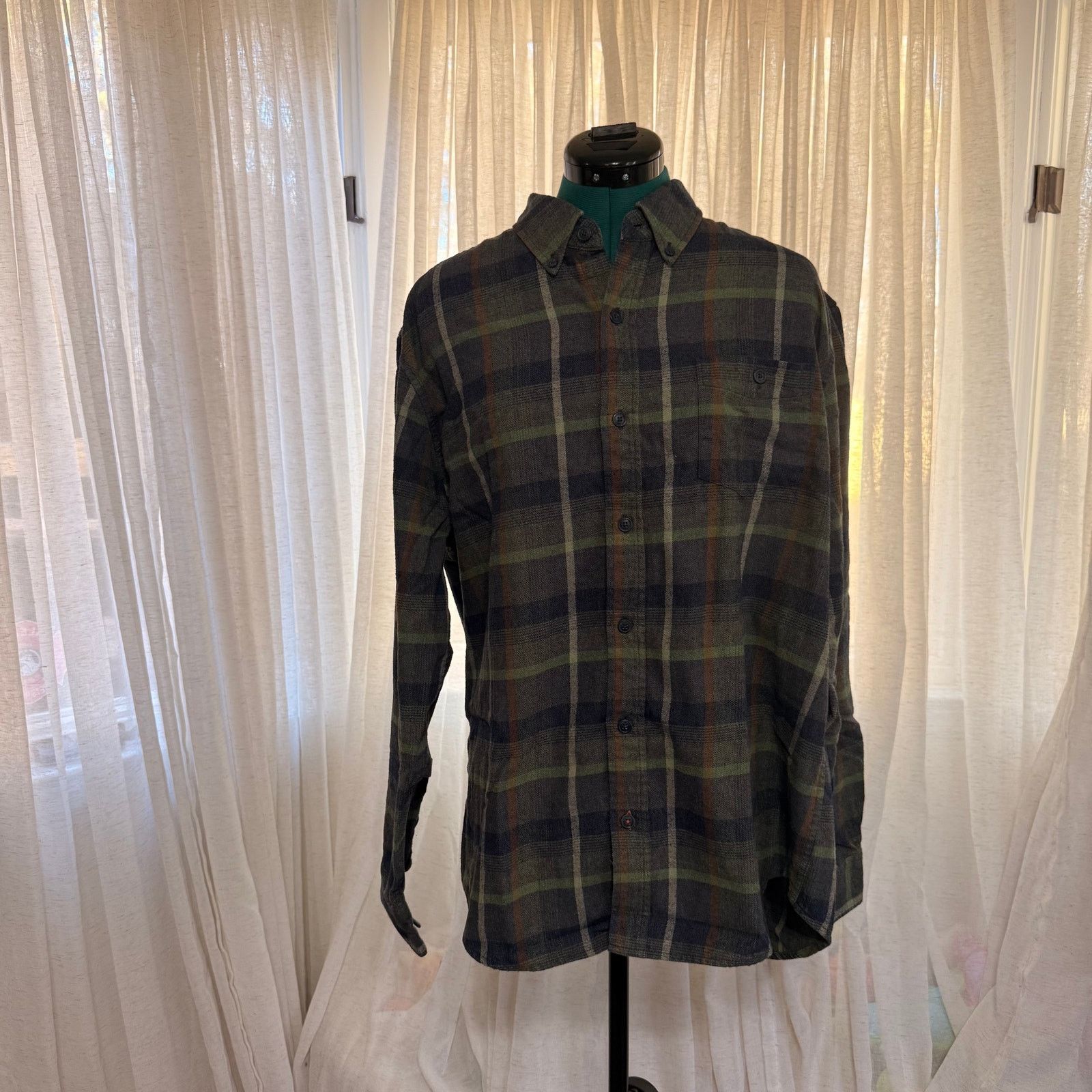 Weatherproof Weatherproof Vintage Olive Plaid Flannel Shirt | Sz L Size US L / EU 52-54 / 3 - 2 Thumbnail