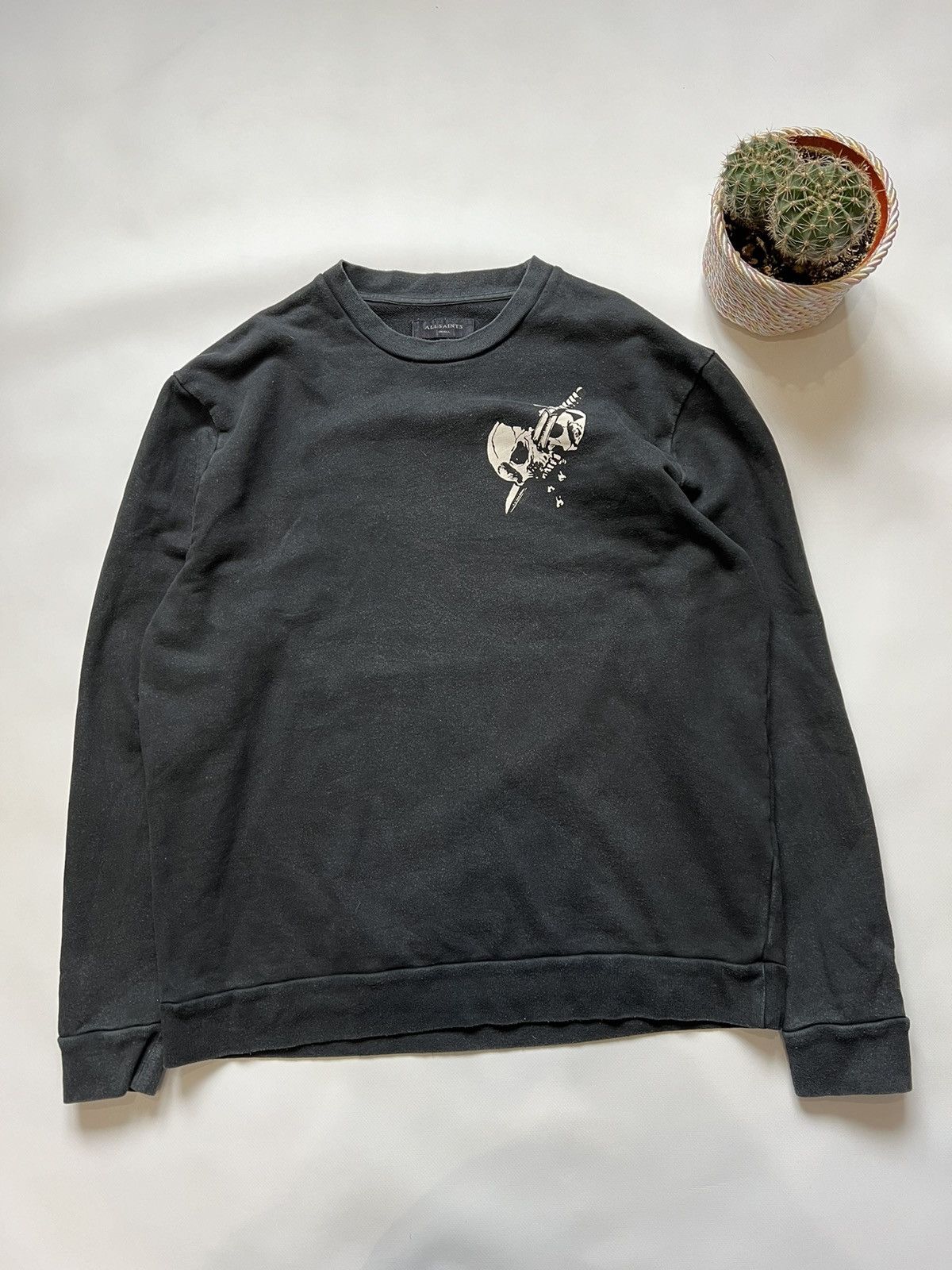 Allsaints Allsaints Bones Knife Sweatshirt Faded Black Size US S / EU 44-46 / 1 - 5 Thumbnail