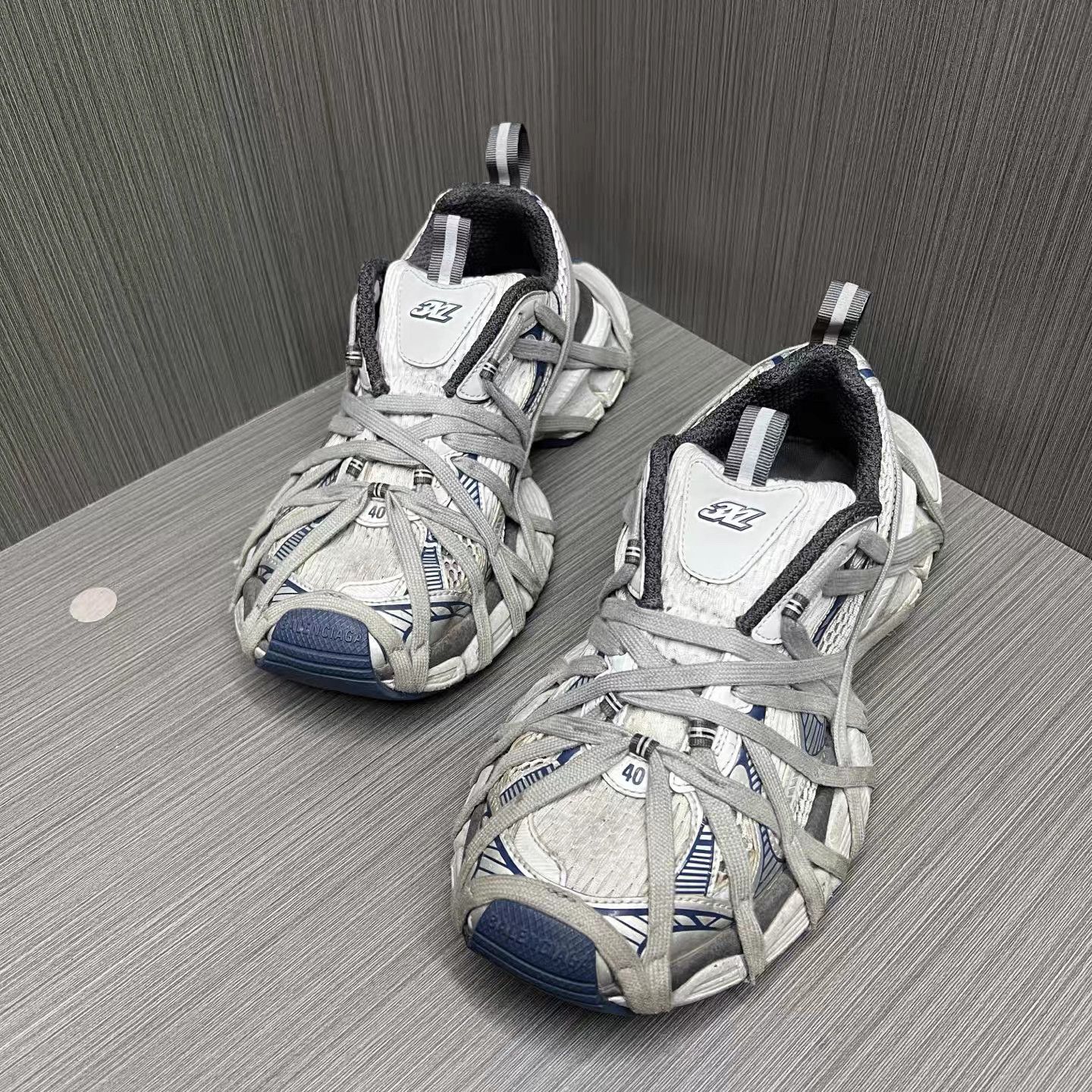 Balenciaga Balenciaga 3XL Extreme Laces Grey Blue Sneakers K15 Size US 7 / EU 40 - 1 Thumbnail