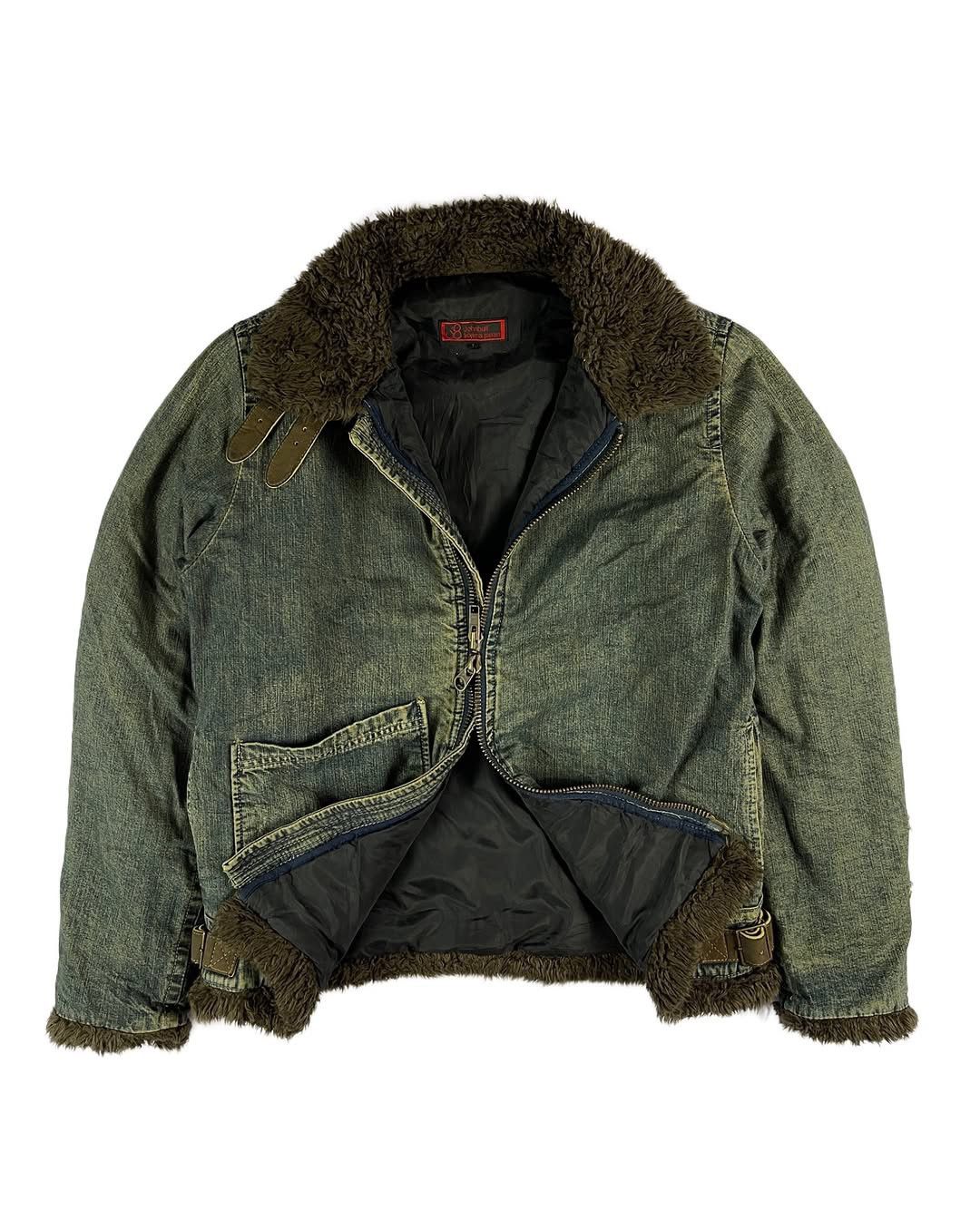 Japanese Brand Vintage Johnbull B-3 Distressed Denim Jacket Lined Fleece Size US L / EU 52-54 / 3 - 4 Thumbnail