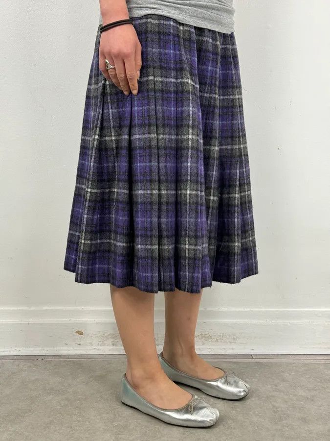 Prada FW2013 Prada Purple Tartan Wool Pleated Skirt Size 30" / US 8 / IT 44 - 3 Thumbnail