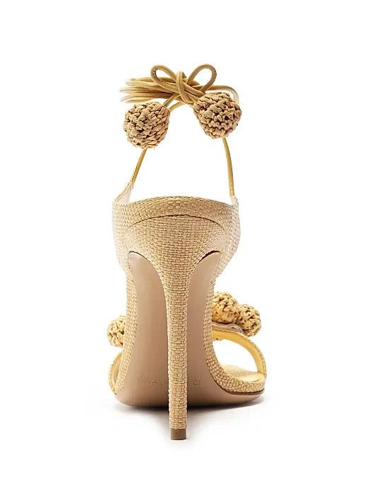 Alexandre Birman os11x1225 Resse 100MM Raffia Ankle-Wrap Sandals in Creamy Size US 11 / IT 41 - 3 Thumbnail