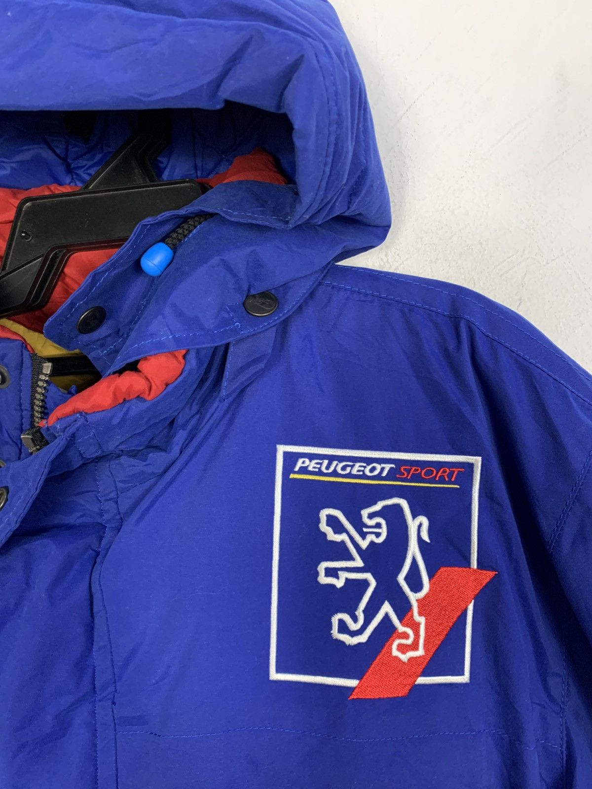Vintage Peugeot Sport Rally Team Winter Coat Gillete Hooded Padded Size US XL / EU 56 / 4 - 4 Thumbnail