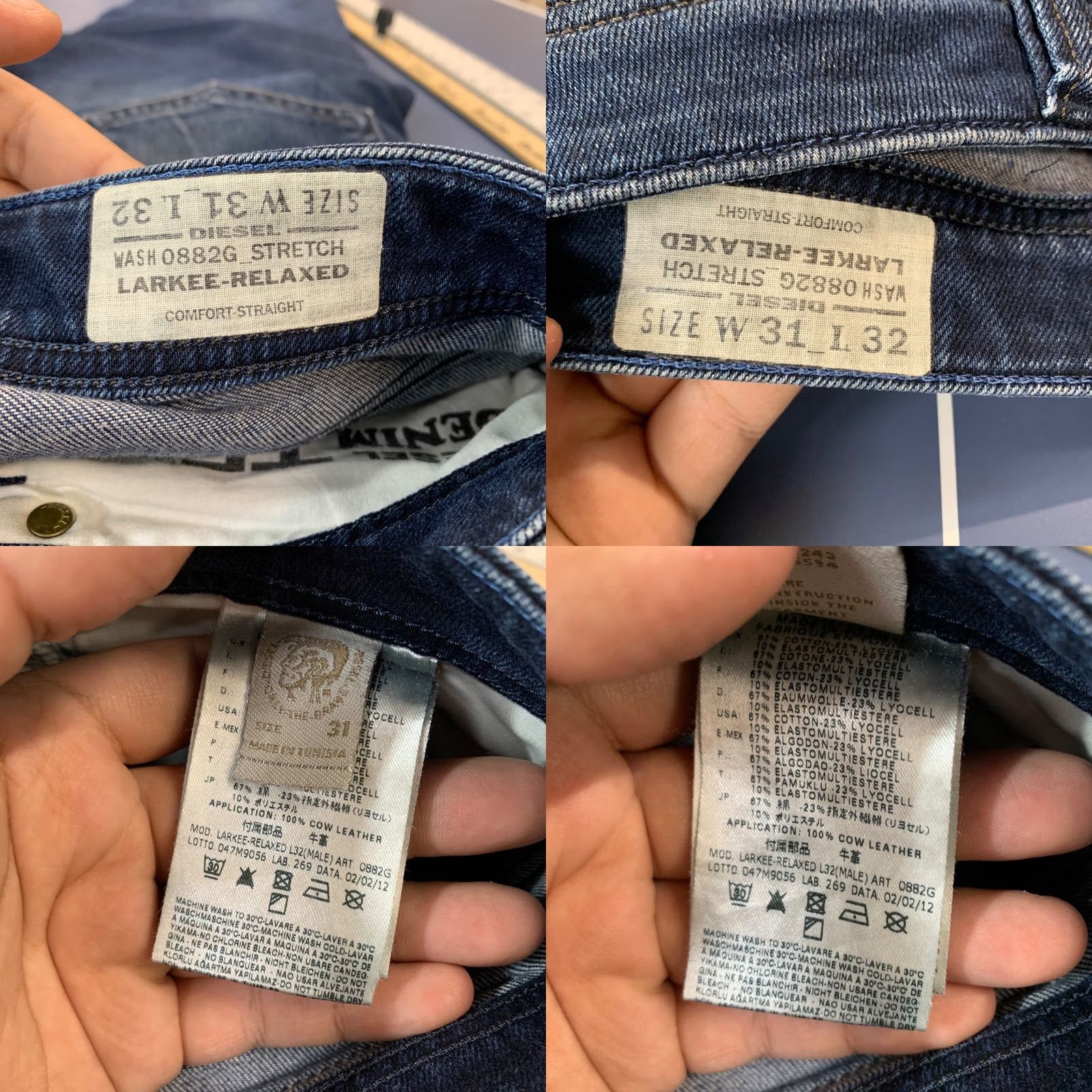 Diesel VINTAGE Diesel Denim Jeans Men Relaxed LARKEE Dark Whisker Baggy 31x32 Fits 33x29.5 Size US 31 - 9 Thumbnail