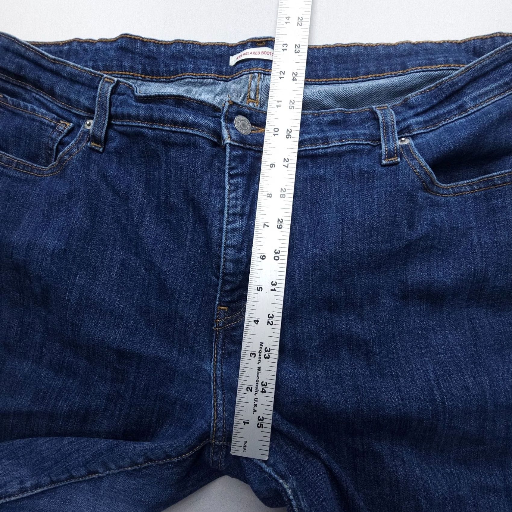 Levi's Levi's Jeans Womens 22W Blue Relaxed Bootcut Plus Size Dark Wash Stretch Denim Mid Rise Size 40" / US 18 - 6 Thumbnail