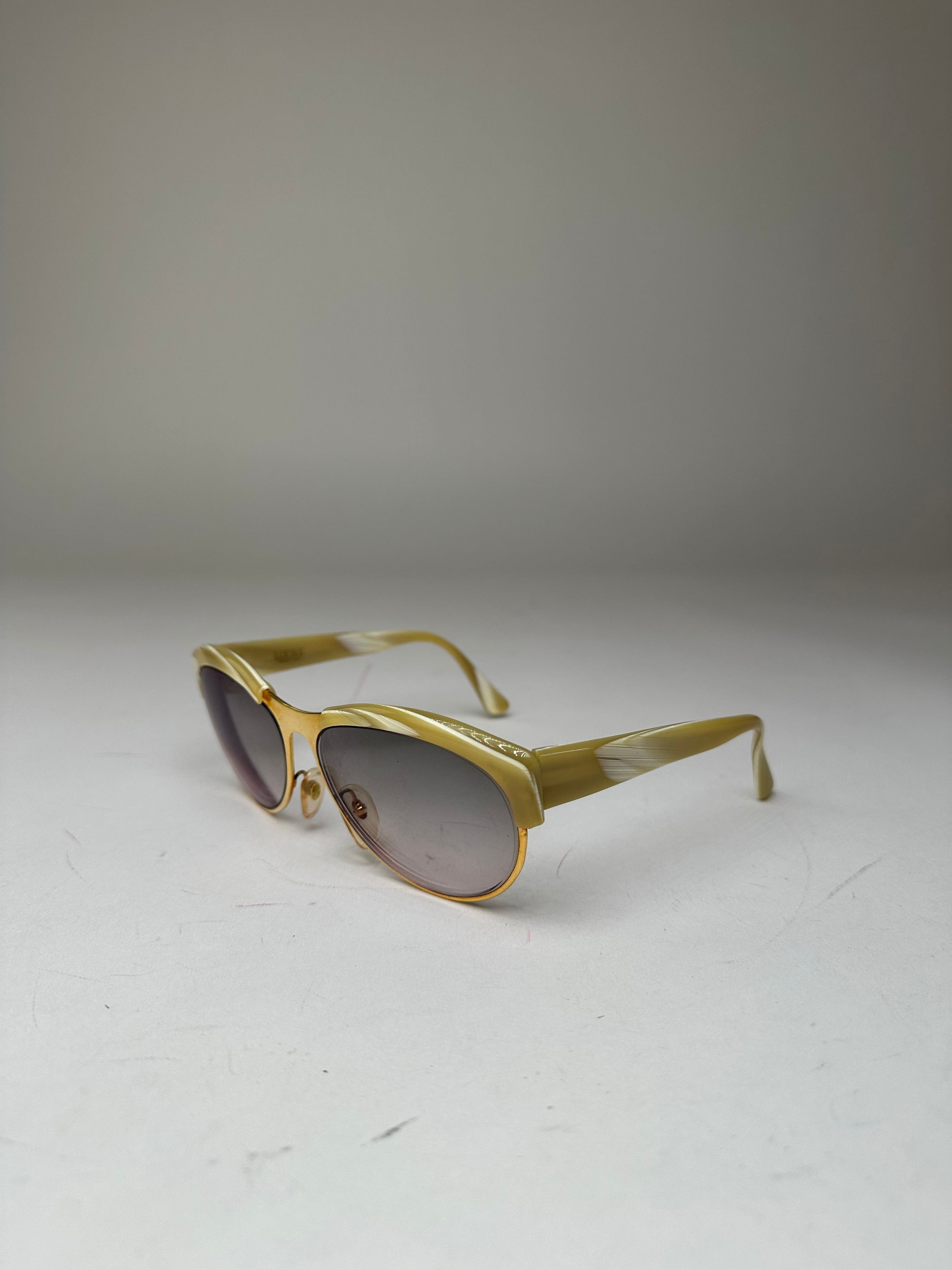 Loewe Vintage Overd Sunglasses Gold Cream Size ONE SIZE - 1 Thumbnail