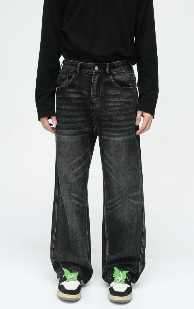 image of Vintage Straight Retro Stripe Wide Leg Jeans, Men's (Size 31)