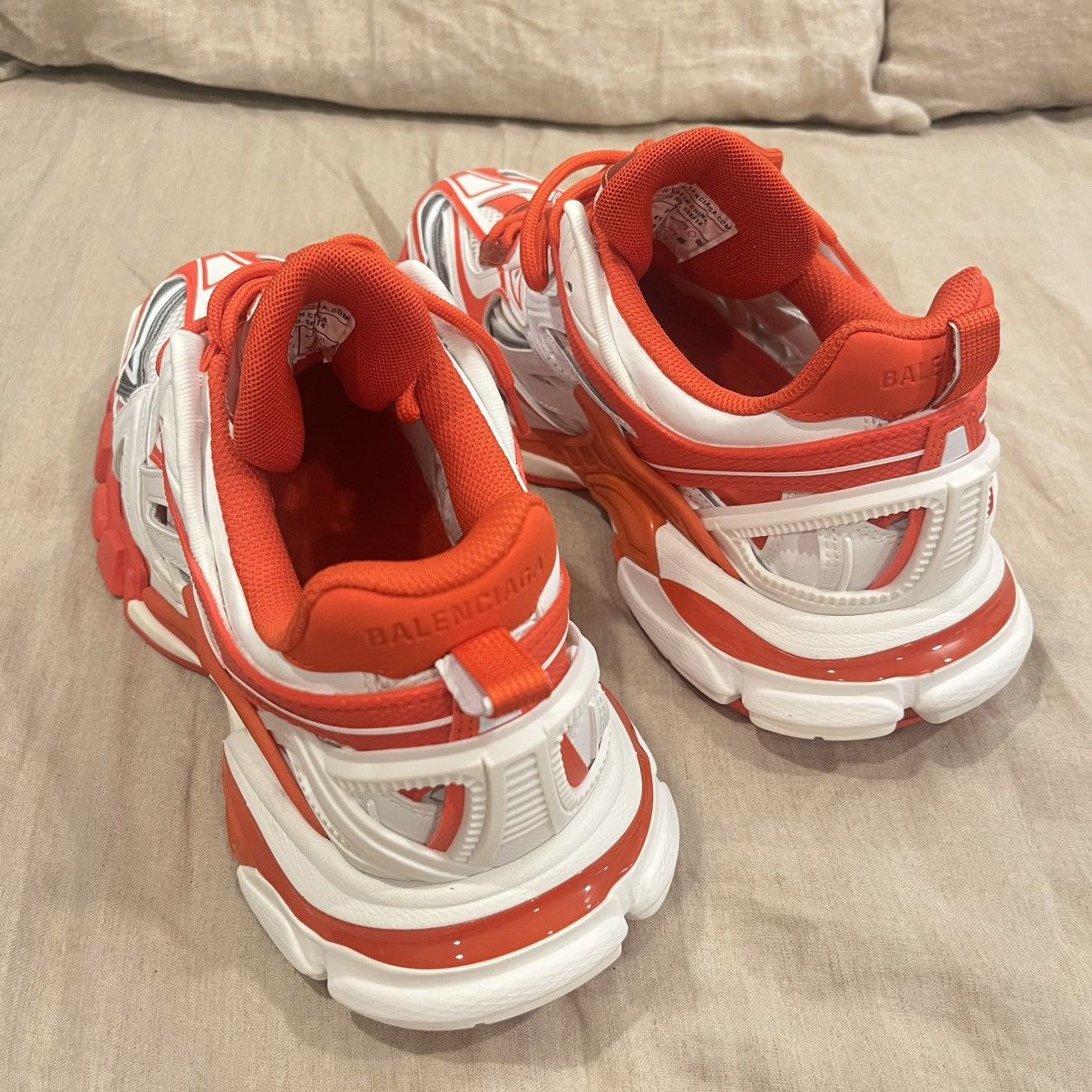 Balenciaga $1200 Balenciaga Track.2 Runners Sneaker, White Red Grey Size US 8 / EU 41 - 7 Thumbnail