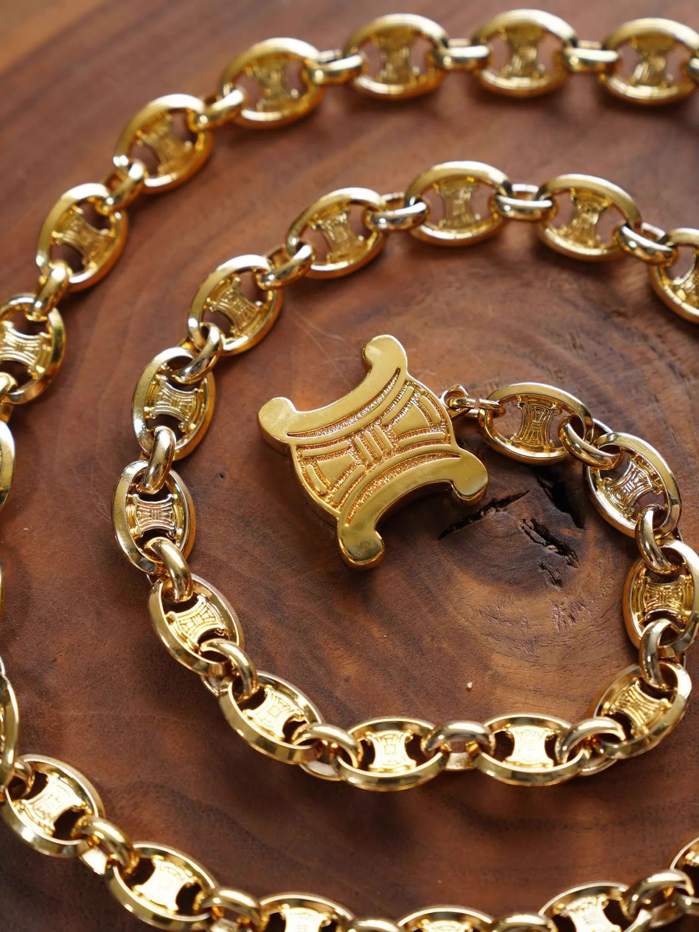 Celine Celine Vintage Gold Big Bone Multi-Wear Waist/Necklace Size ONE SIZE - 1 Thumbnail