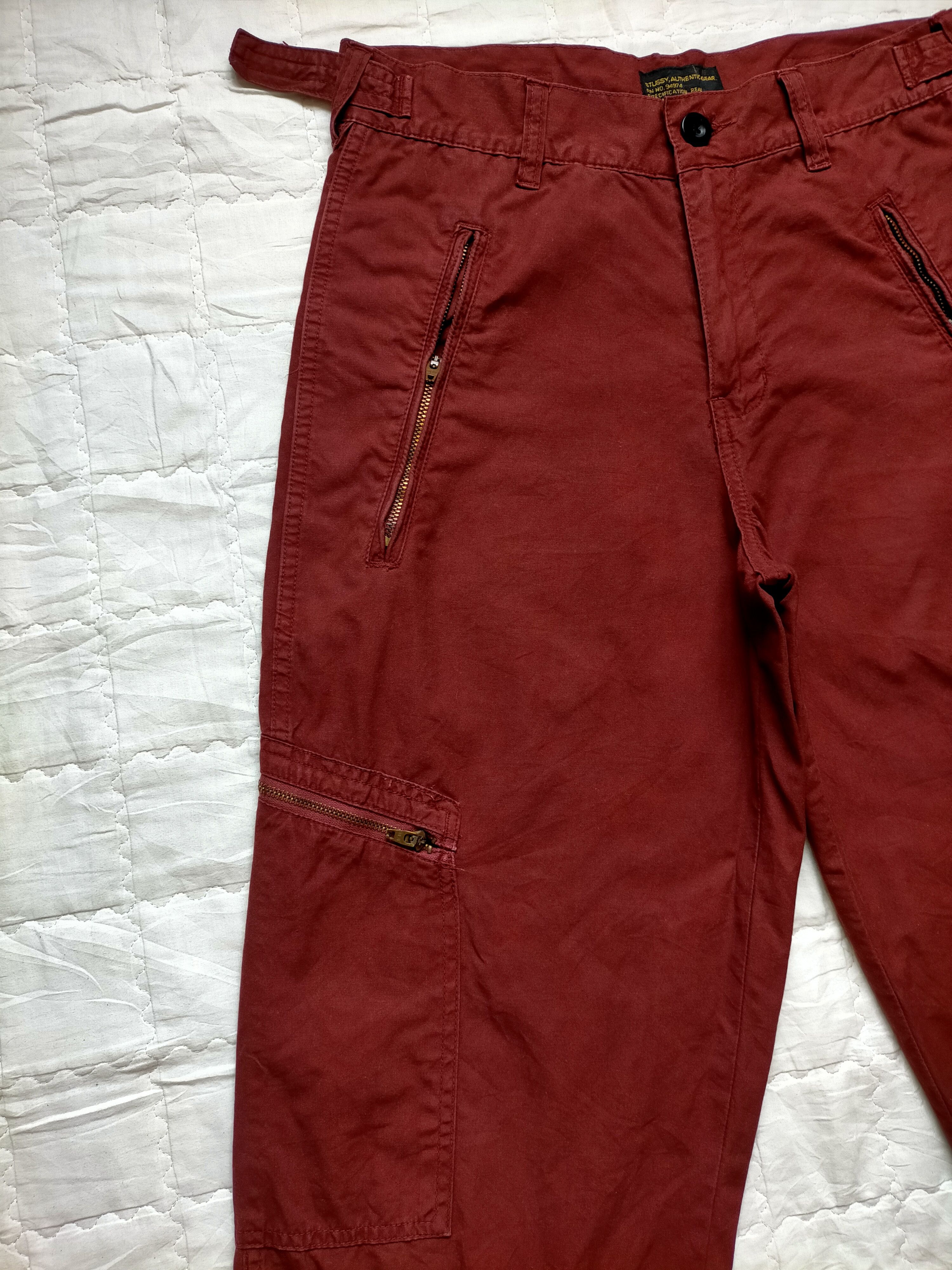 Stussy Stussy Authentic Gear Multipocket Zipped Red Pants Size US 30 / EU 46 - 5 Thumbnail