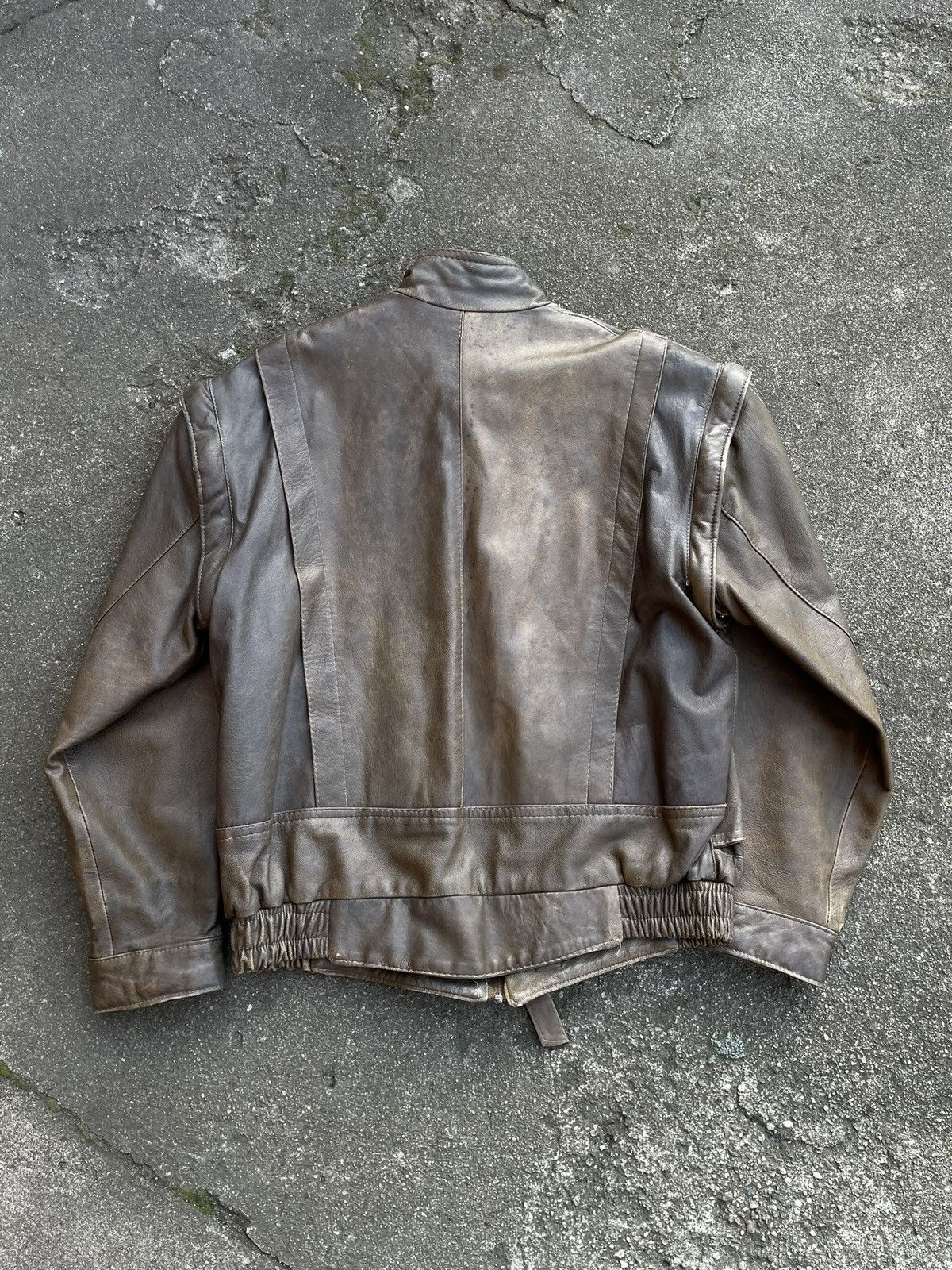 Vintage Washed Brown Retro 90s Genuine Real Leater Bomber Punk Rock Size US XL / EU 56 / 4 - 7 Thumbnail