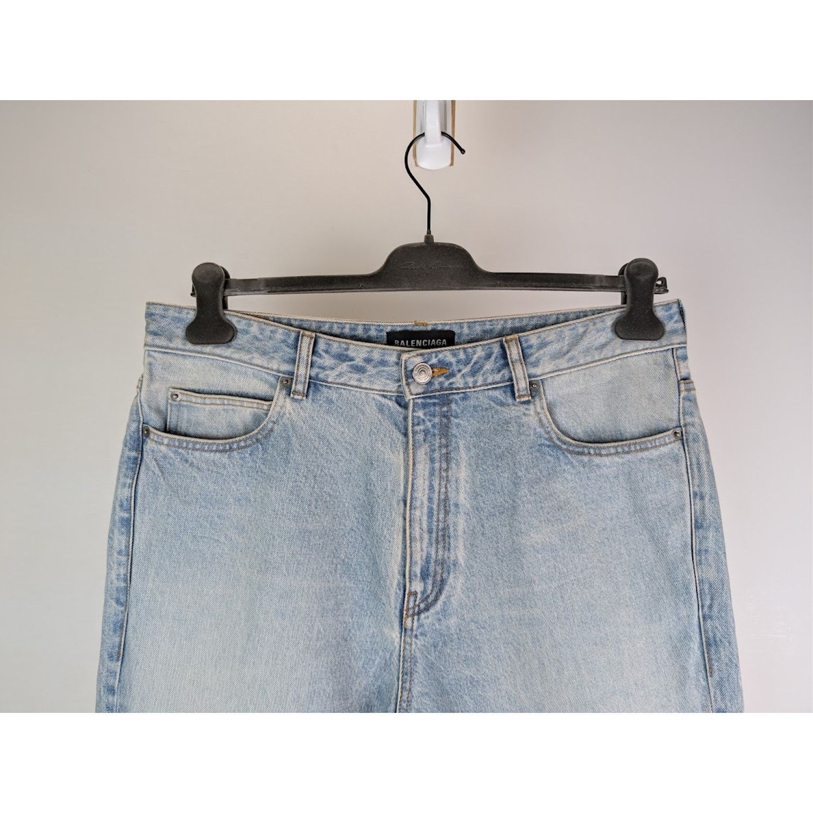 Balenciaga o1rshd1 Flared Denim Pants in Light Indigo/Madder Size US 33 - 3 Thumbnail