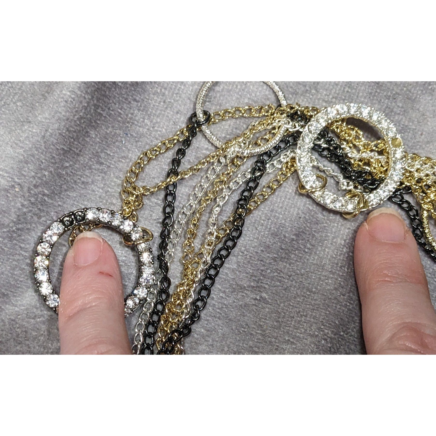 Other Daisy Fuentes Multi Metallic Layered Chain Necklace With Rhi Size ONE SIZE - 3 Thumbnail