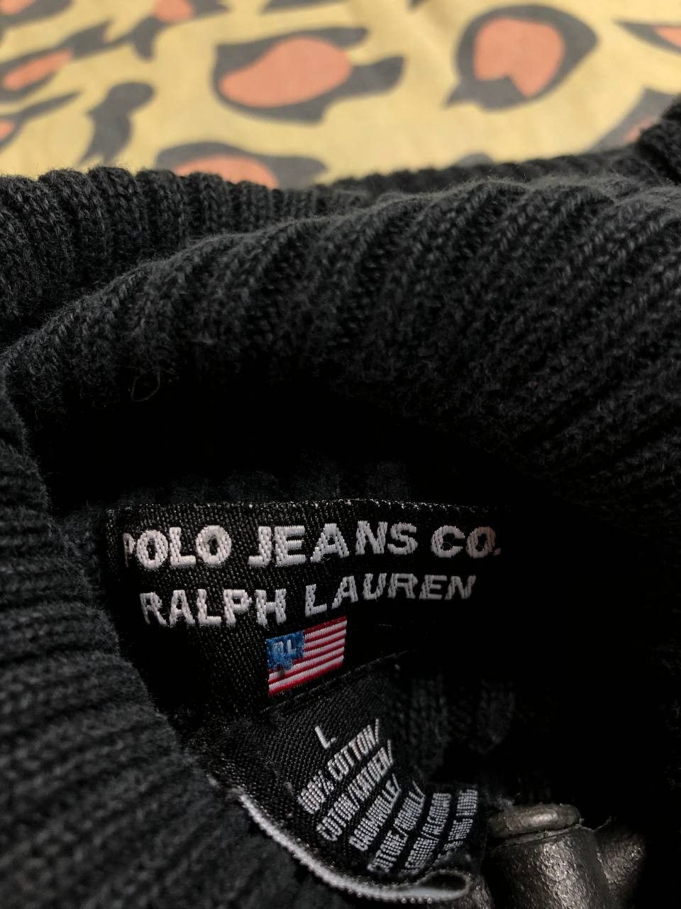 Polo Ralph Lauren × Vintage Men's Ralph Lauren Black Polo Bear Quarter Zip Size US L / EU 52-54 / 3 - 4 Thumbnail