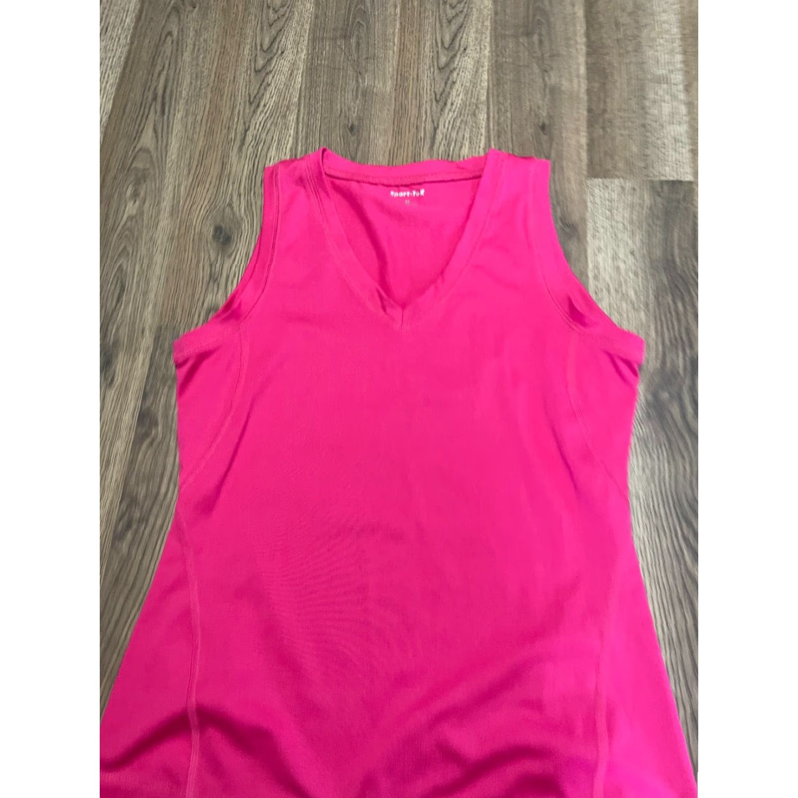 Vintage Sport-Tek Tank Top Shirt Women's M Pink Sleeveless V-Neck Regular Fit Casual Sports Size M / US 6-8 / IT 42-44 - 2 Thumbnail