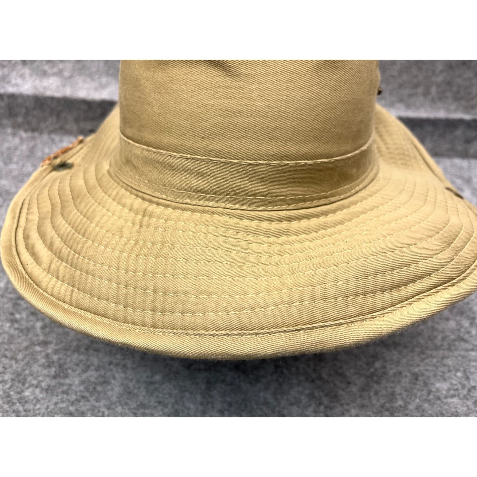 Vintage Sun Bucket Hat Unbranded Adult Small Beige 100% Cotton Neck Flap Beach Camping Outdoor Unisex Size ONE SIZE - 3 Thumbnail