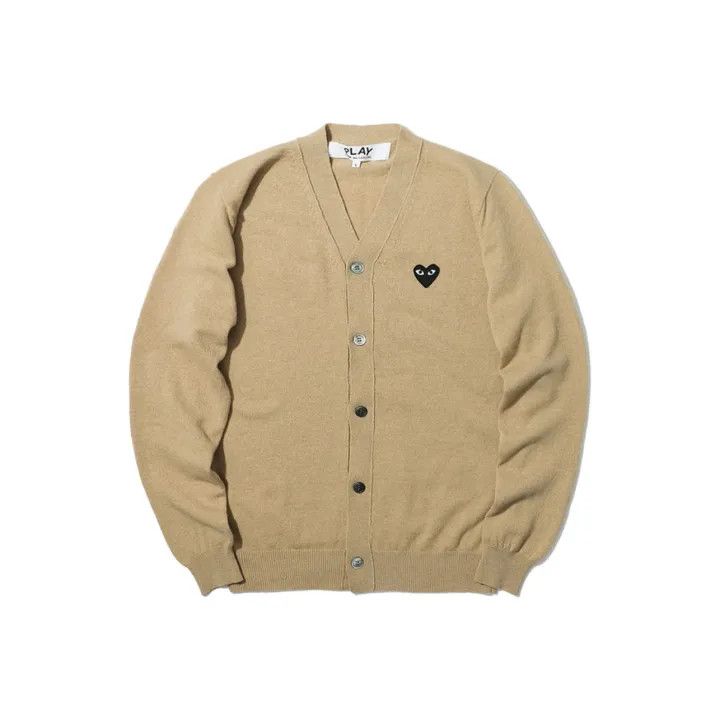 Comme des Garcons PLAY Comme des Garçons Play Beige Knit Cardigan for Men 0079 Size US L / EU 52-54 / 3 - 1 Thumbnail