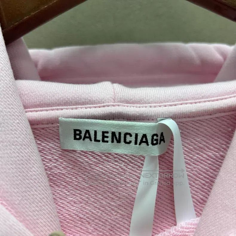 Balenciaga Balenciaga Pink Crew Letter Logo Hoodie Size US XS / EU 42 / 0 - 3 Thumbnail
