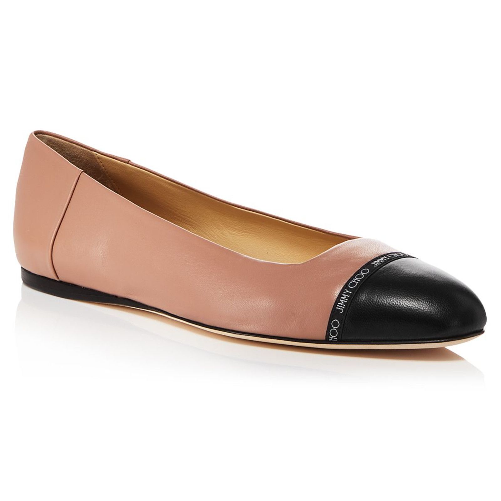 Jimmy Choo Jimmy Choo Watson Black Ballet Pink Leather Logo Slip On Size US 9.5 / IT 39.5 - 2 Thumbnail