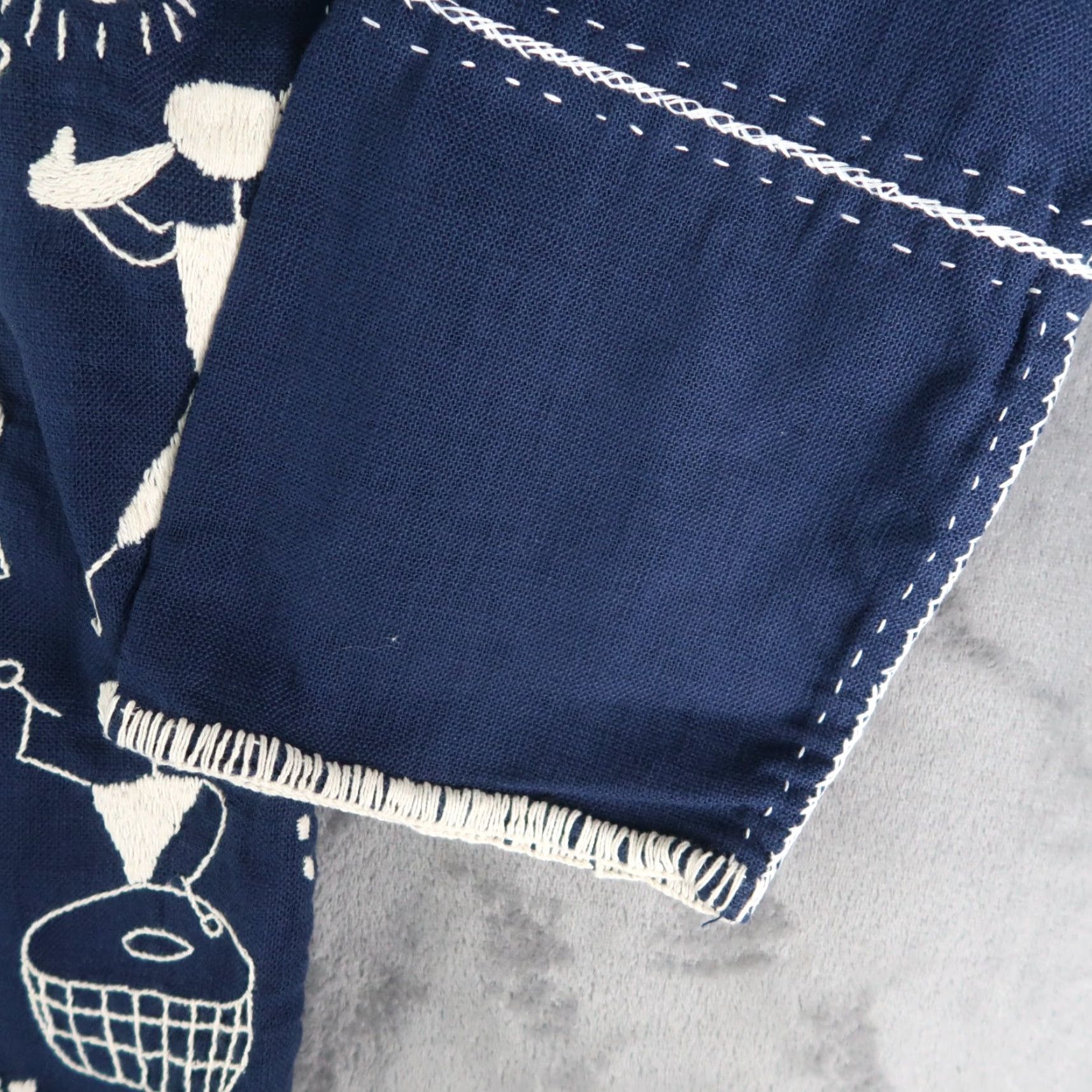 Vintage VINTAGE Hand Embroidered Long Cardigan Jacket One Size Blue Tribal From Thailand Size ONE SIZE - 4 Thumbnail
