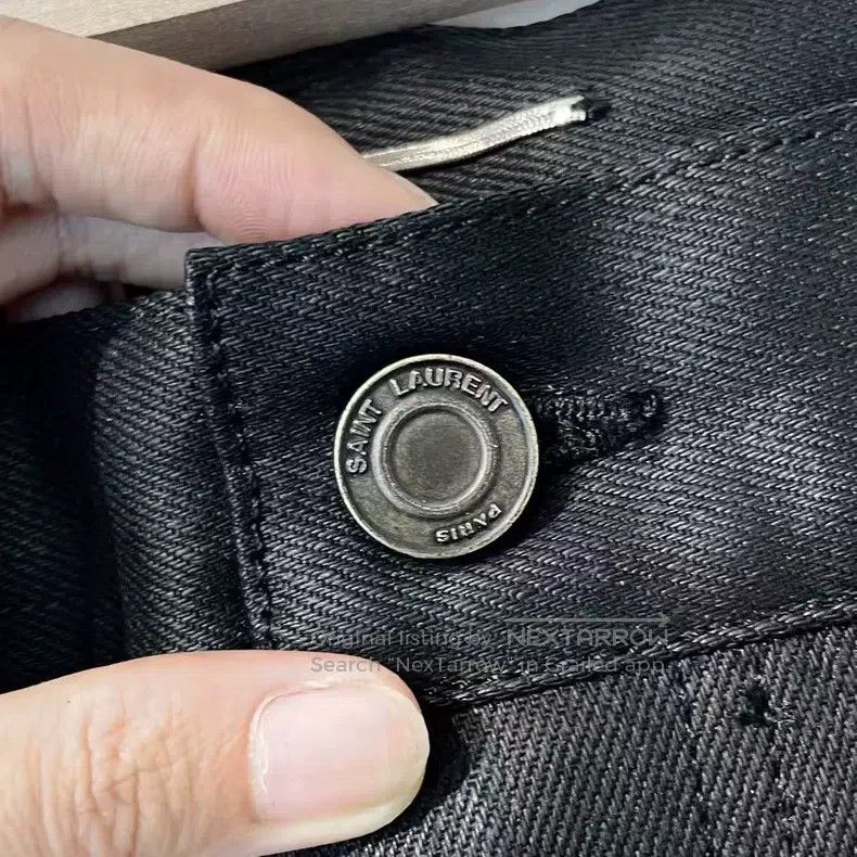 Saint Laurent Paris Saint Laurent Paris Black Oil Wax Denim Pants Size US 32 / EU 48 - 4 Thumbnail