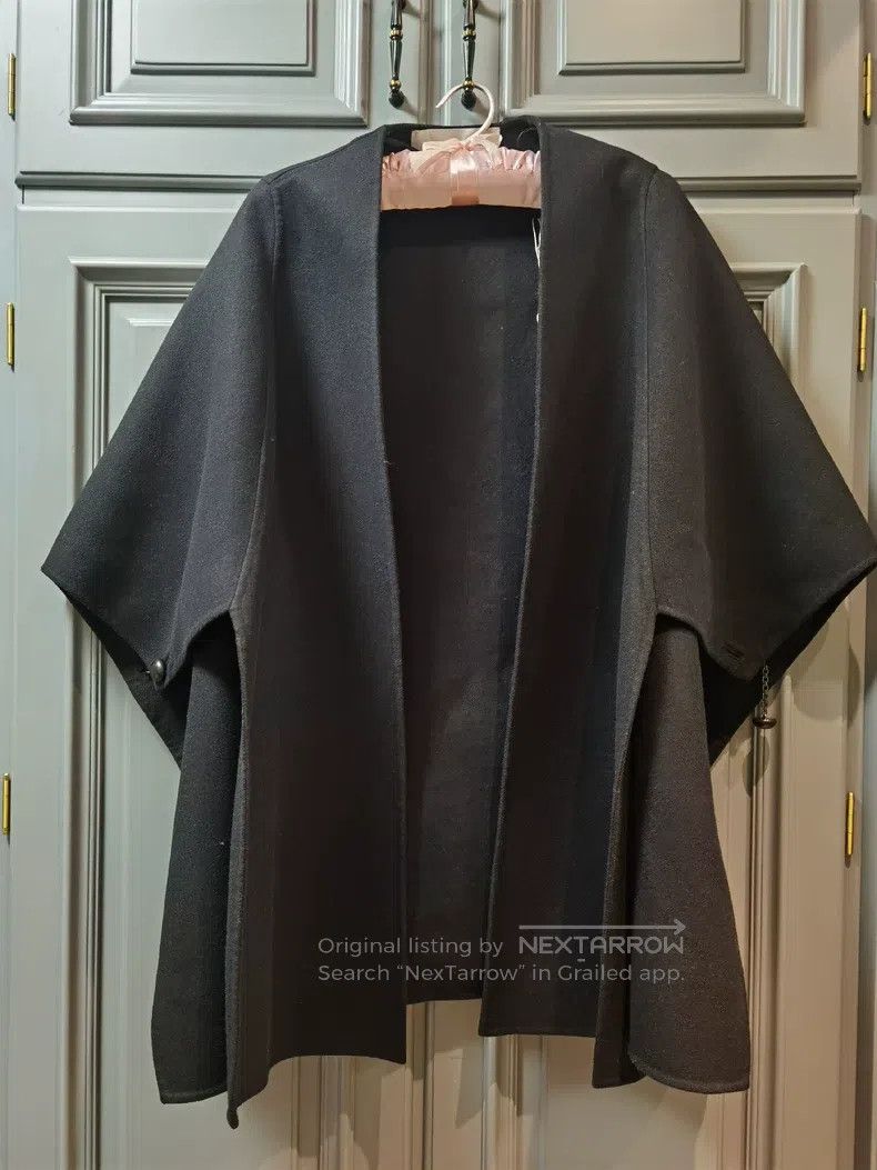 Valentino Valentino Black shawl cloak wool coat Size L / US 10 / IT 46 - 1 Thumbnail