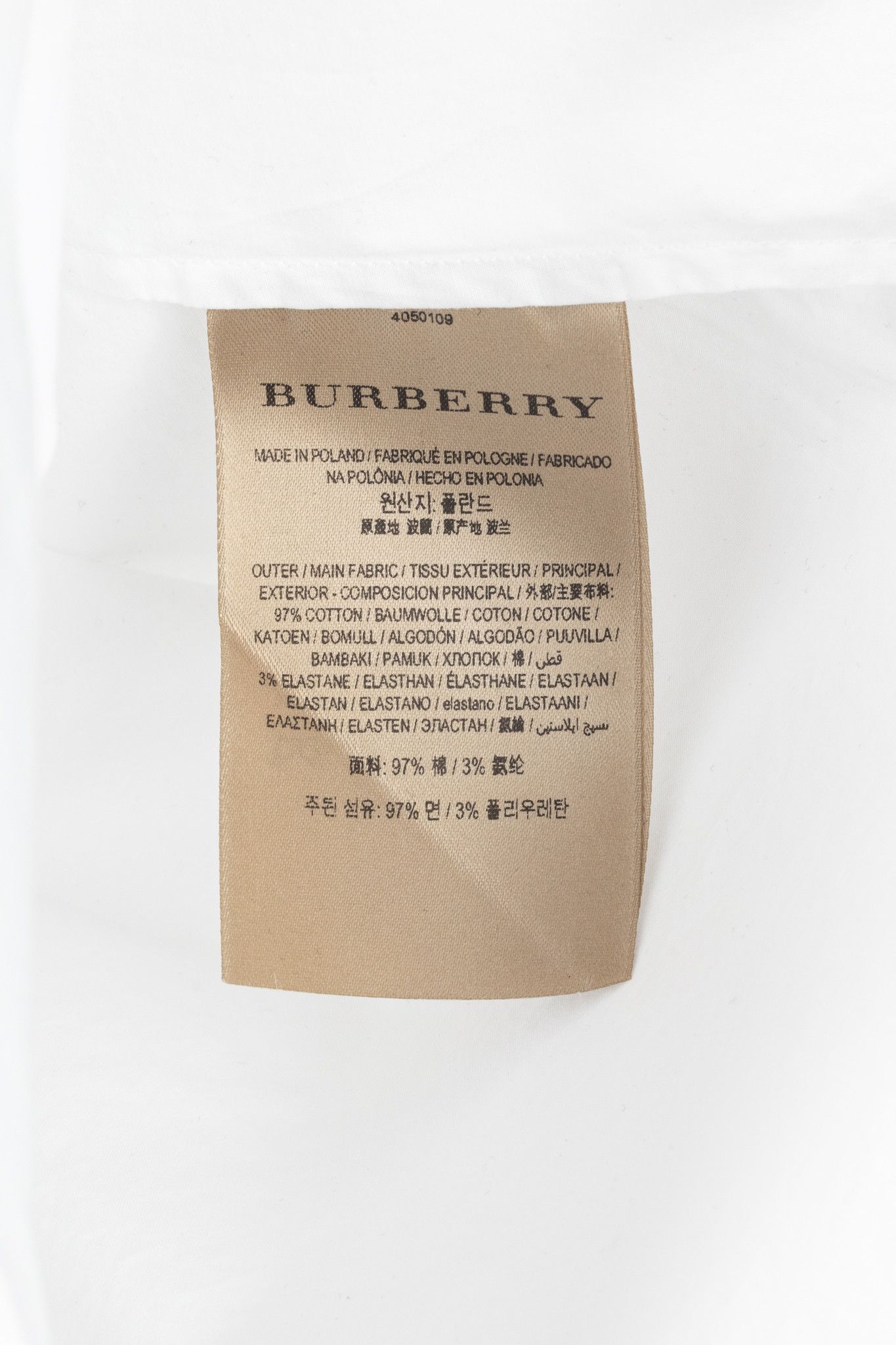 Burberry Burberry White Cotton-Poplin Scalloped-Trim Buttoned Shirt Size L / US 10 / IT 46 - 9 Thumbnail