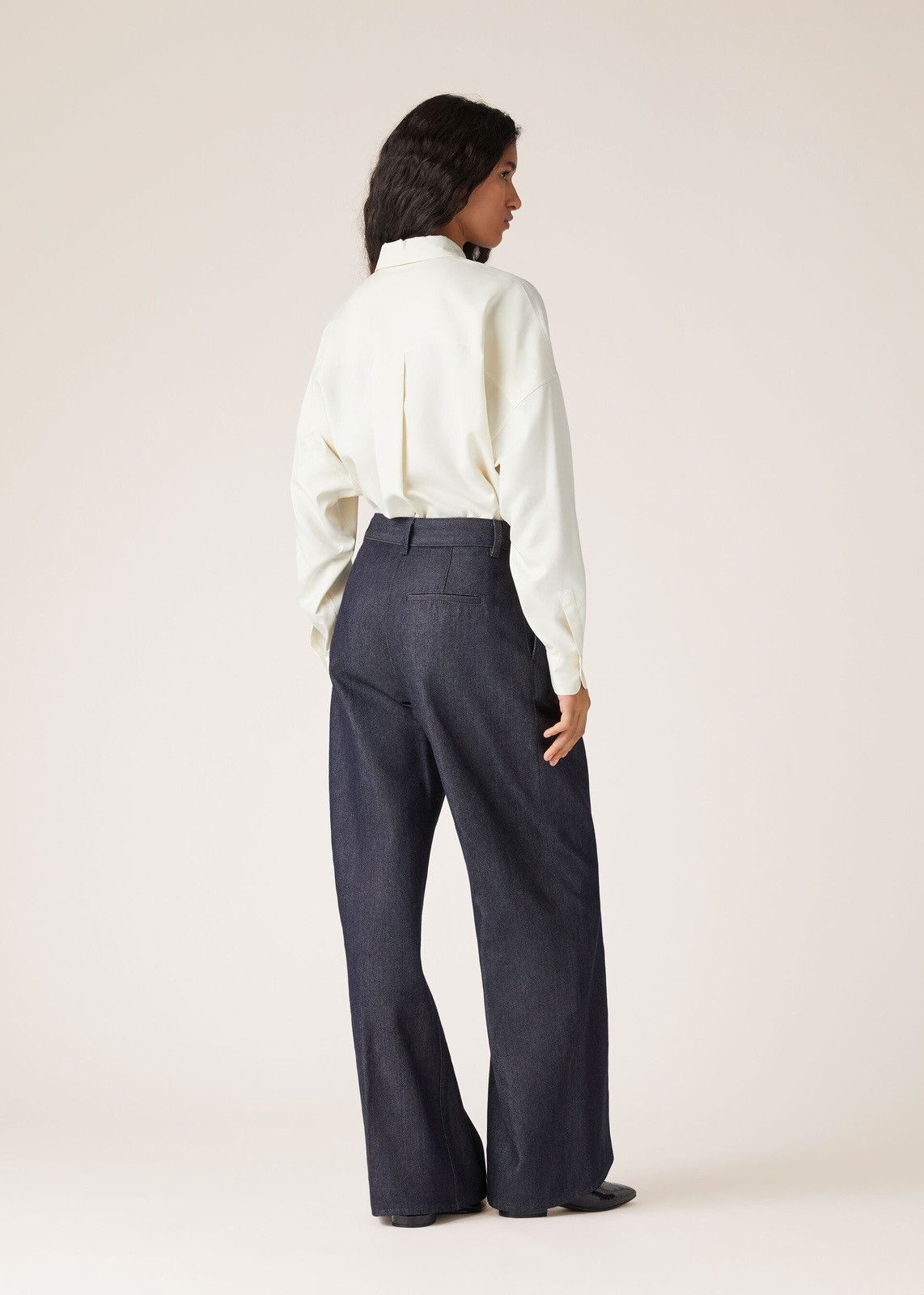 Loro Piana o1srvl11e0824 Sveva Popeline Silk Shirt in Off White Size L / US 10 / IT 46 - 4 Thumbnail