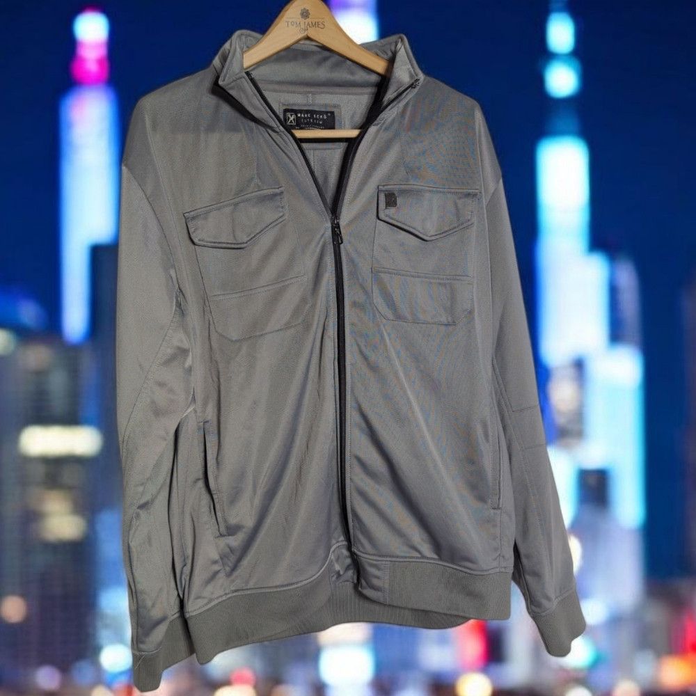 Marc Ecko Marc Ecko Deadly Threads Gray Men's Jacket With Hidden Hood Size US XL / EU 56 / 4 - 1 Thumbnail