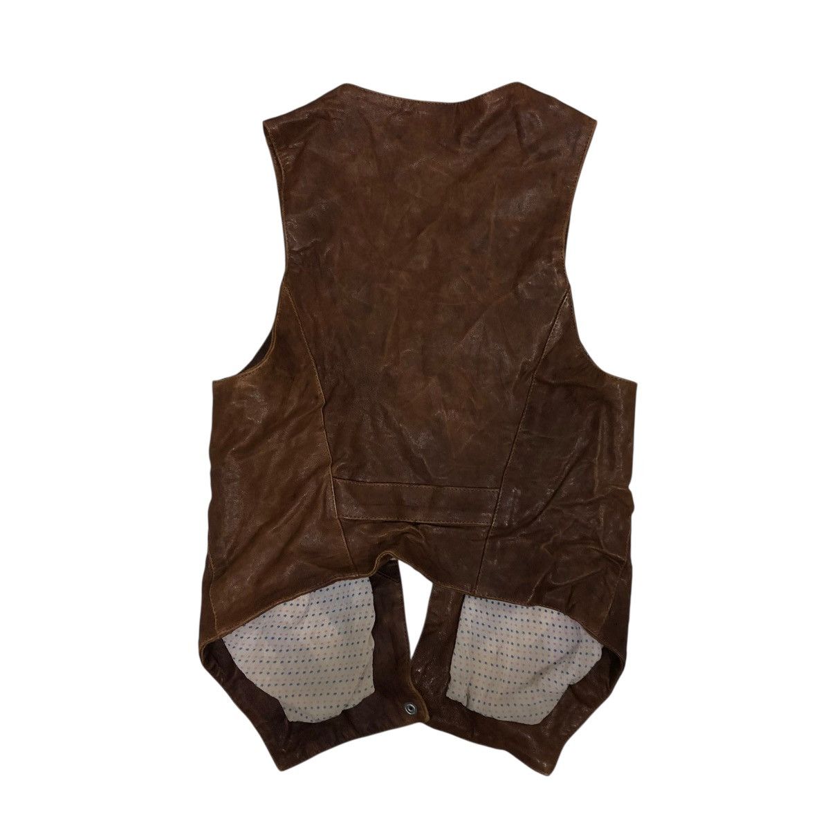 Vera Pelle 🔥VINTAGE GENUINE LEATHER VEST JACKET BIKER BEN ISSEY MIYAKE Size US M / EU 48-50 / 2 - 2 Thumbnail