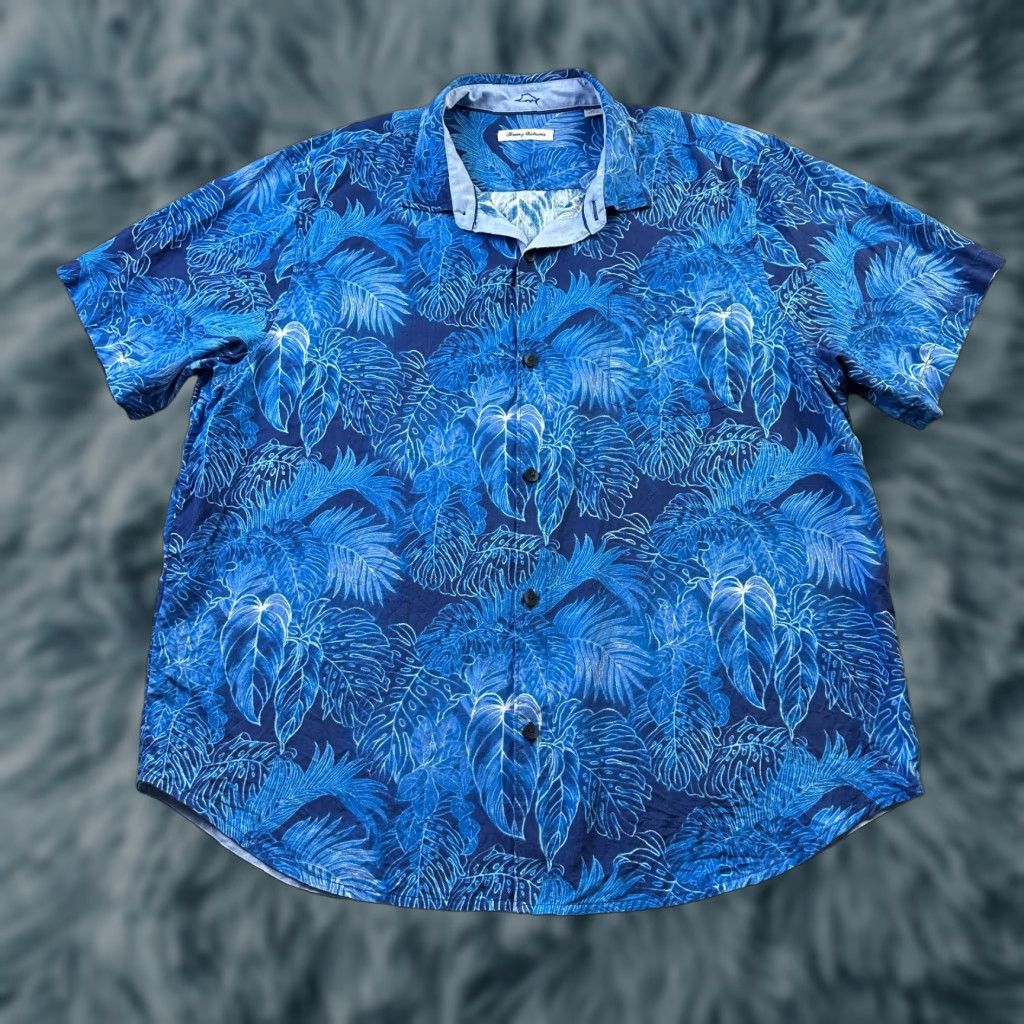 Tommy Bahama Tommy Bahama Shirt Mens 2XL XXL Blue Silk Short Sleeve Camp Size US XXL / EU 58 / 5 - 1 Thumbnail