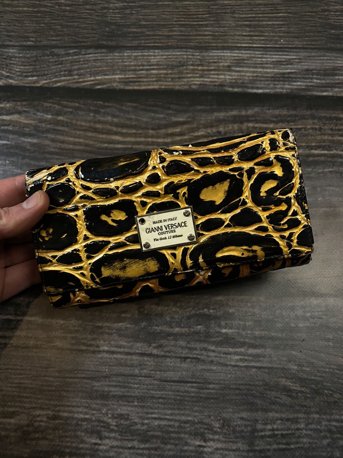 Versace Versace golden honeycomb vintage wallet Size ONE SIZE - 2 Thumbnail
