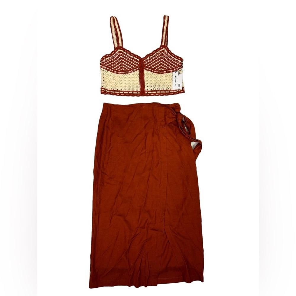 Designer Jason Wu l NWT Linen Blend Crochet Two Piece Dress Size 8/10 Size L / US 10 / IT 46 - 1 Thumbnail