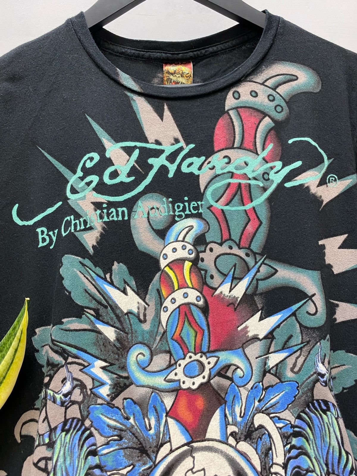 Christian Audigier Christian Audigier Crazy Y2K Ed Hardy Skull T-Shirt Vintage Size US L / EU 52-54 / 3 - 13 Thumbnail