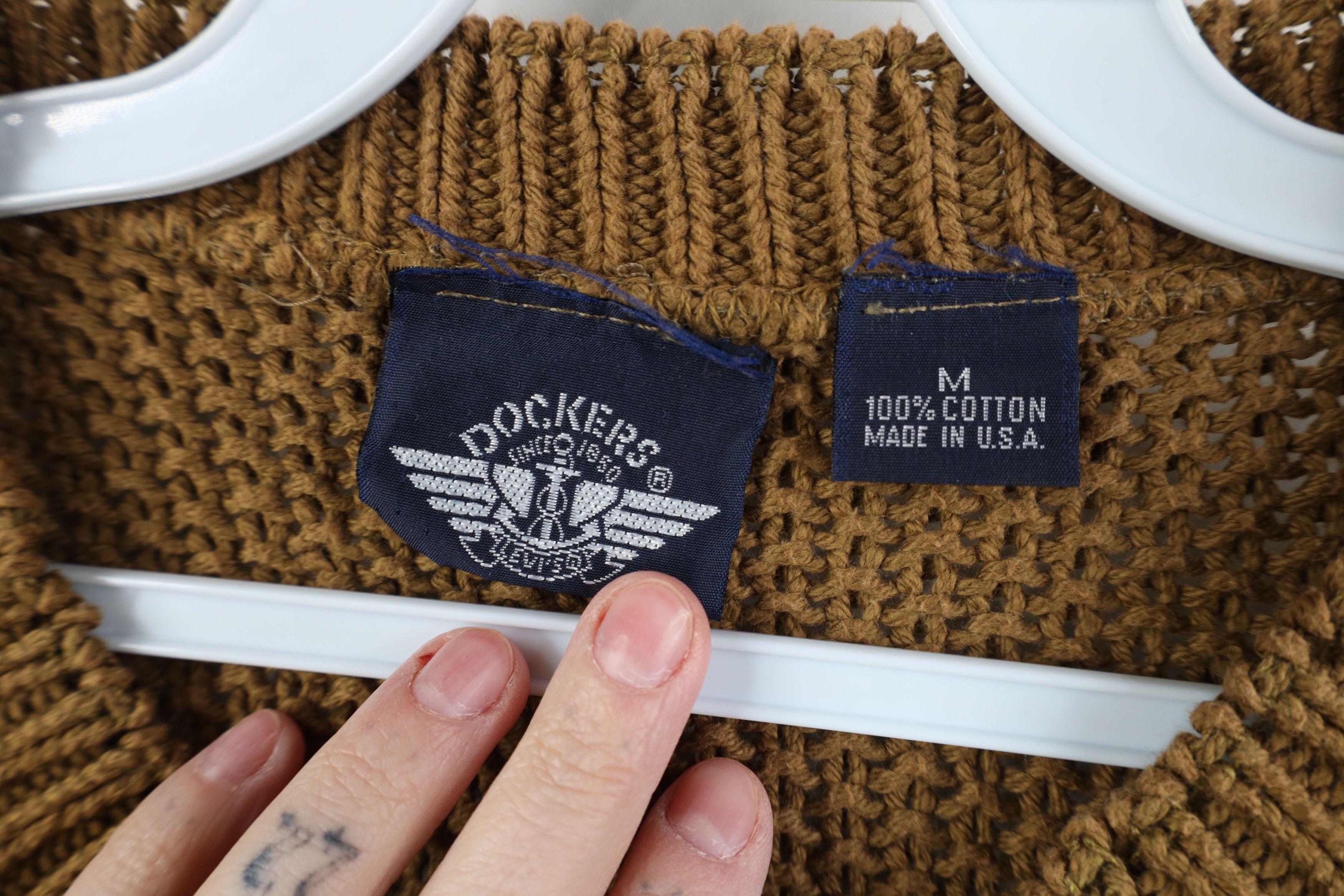 Dockers Vintage 90s Dockers Levis Big Logo Thermal Knit Sweater USA Size US M / EU 48-50 / 2 - 5 Thumbnail
