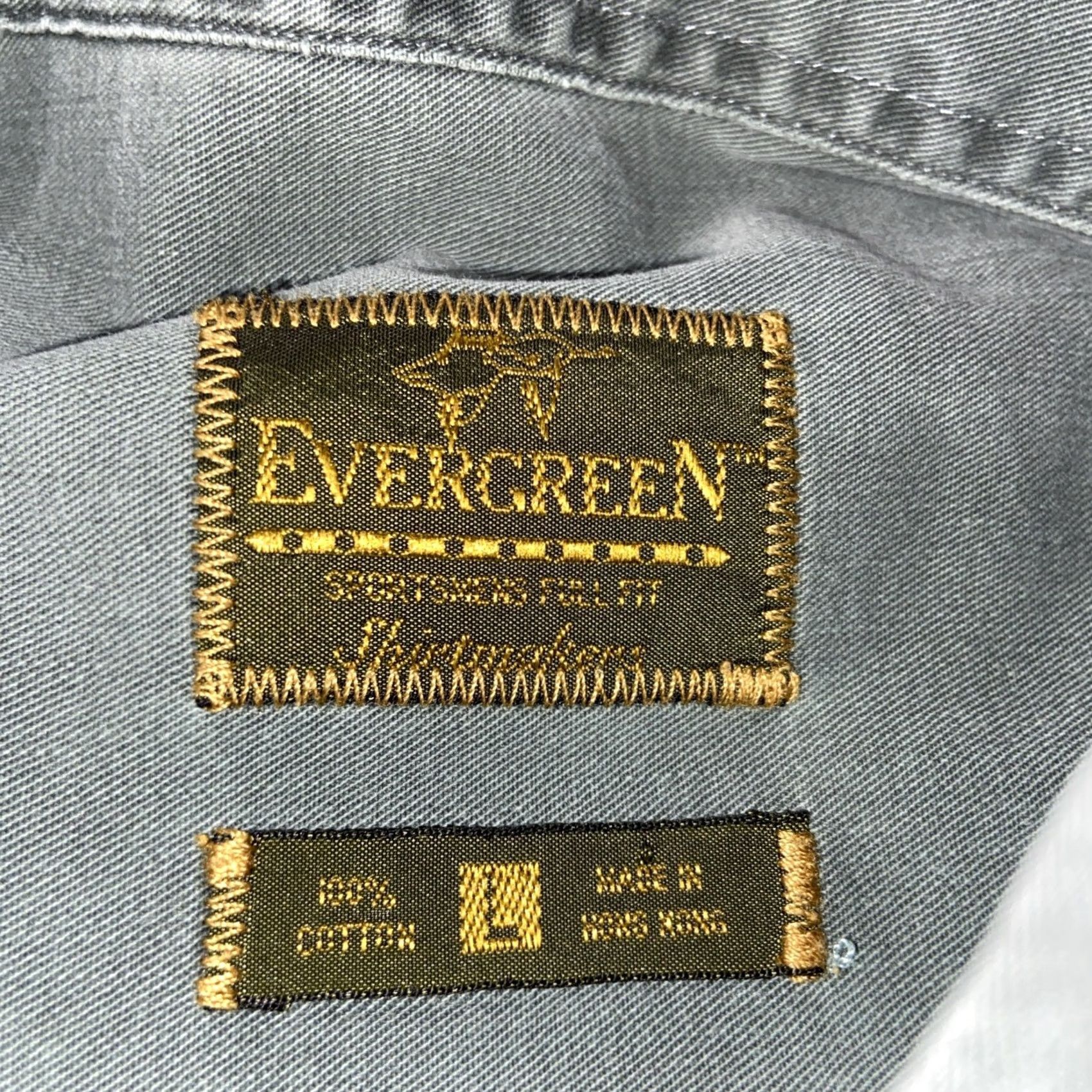 Evergreen Evergreen Men's Shirt L Green Button-Up Short Sleeve Collared Front-Top Casual Outdoor 100% Cotton Regular Fit Vintage No Size US L / EU 52-54 / 3 - 2 Thumbnail