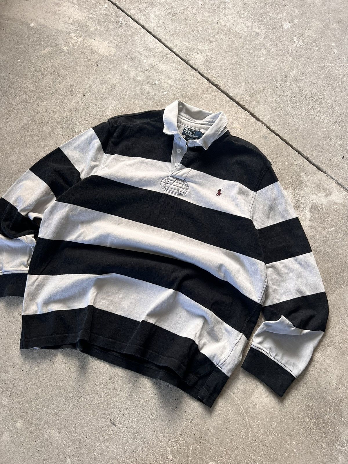 Polo Ralph Lauren Vintage Polo Ralph Lauren Rugby Striped Size US XL / EU 56 / 4 - 2 Thumbnail