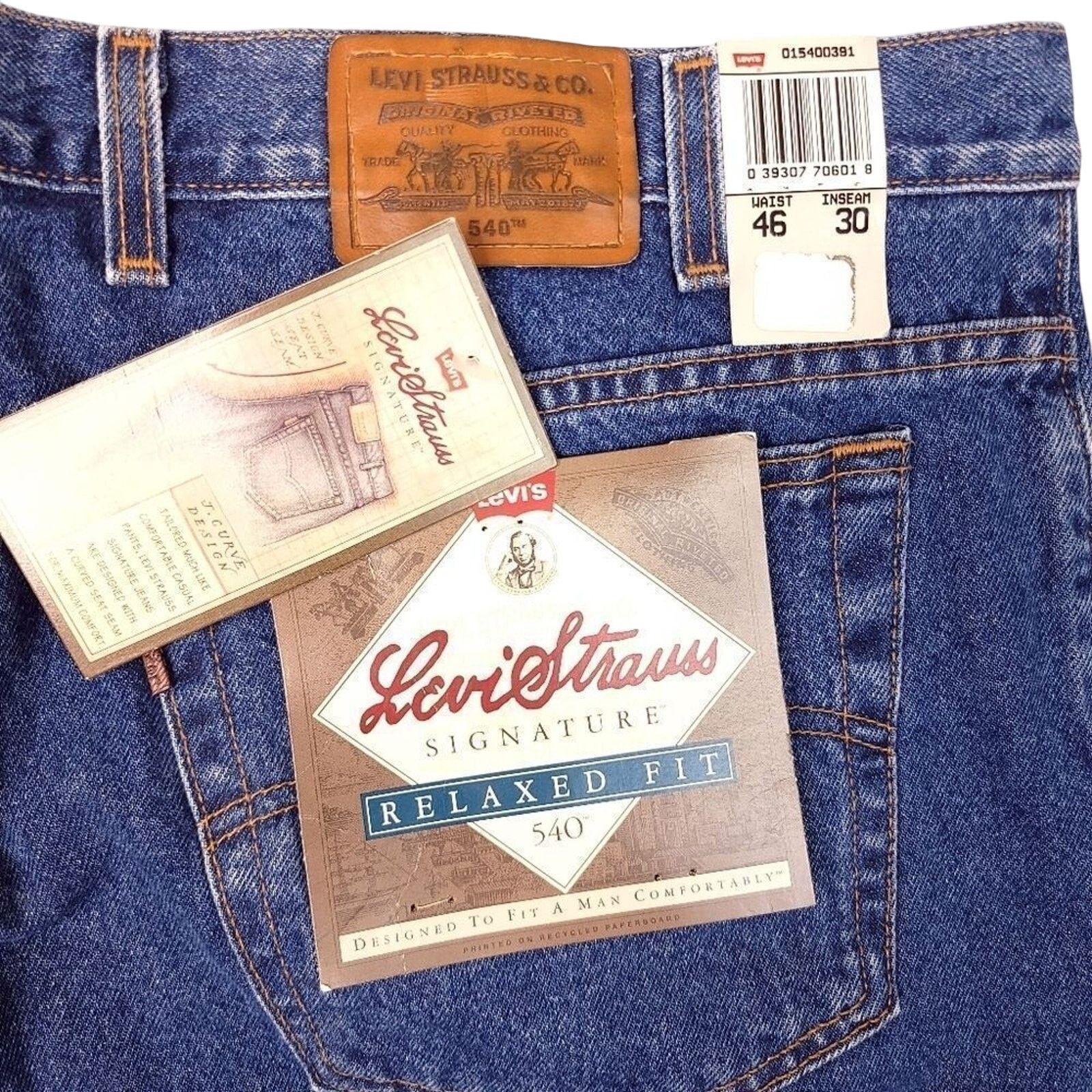 Levi's Vintage 90's Levis 540 Relaxed Fit Jeans Mens 46x30 nWt Size US 44 / EU 60 - 1 Thumbnail