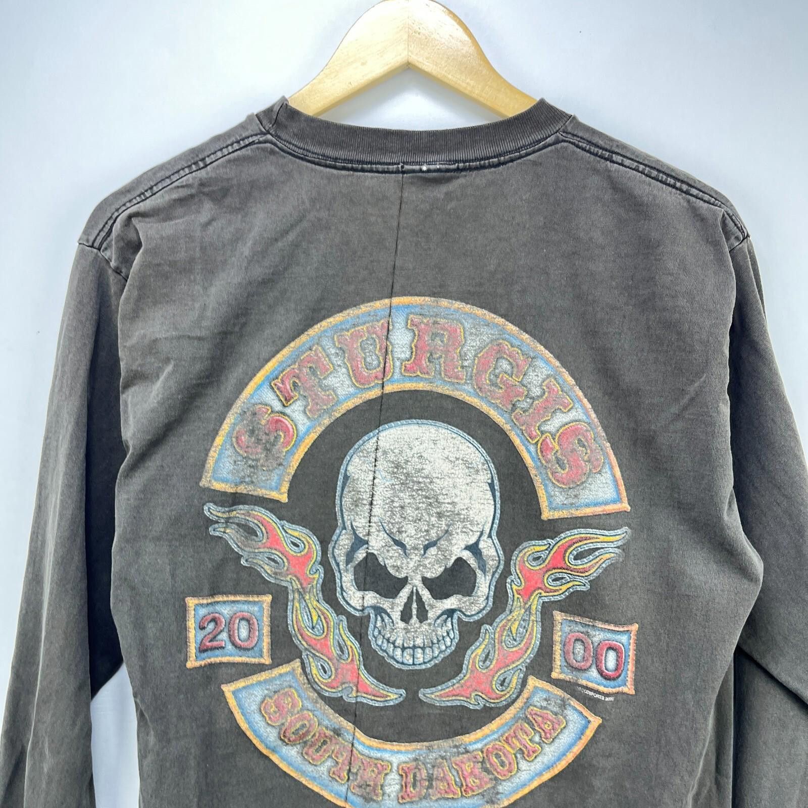 Other Vintage 2000 Sturgis Skull Sun Faded Biker Shirt Medium Size US M / EU 48-50 / 2 - 7 Thumbnail