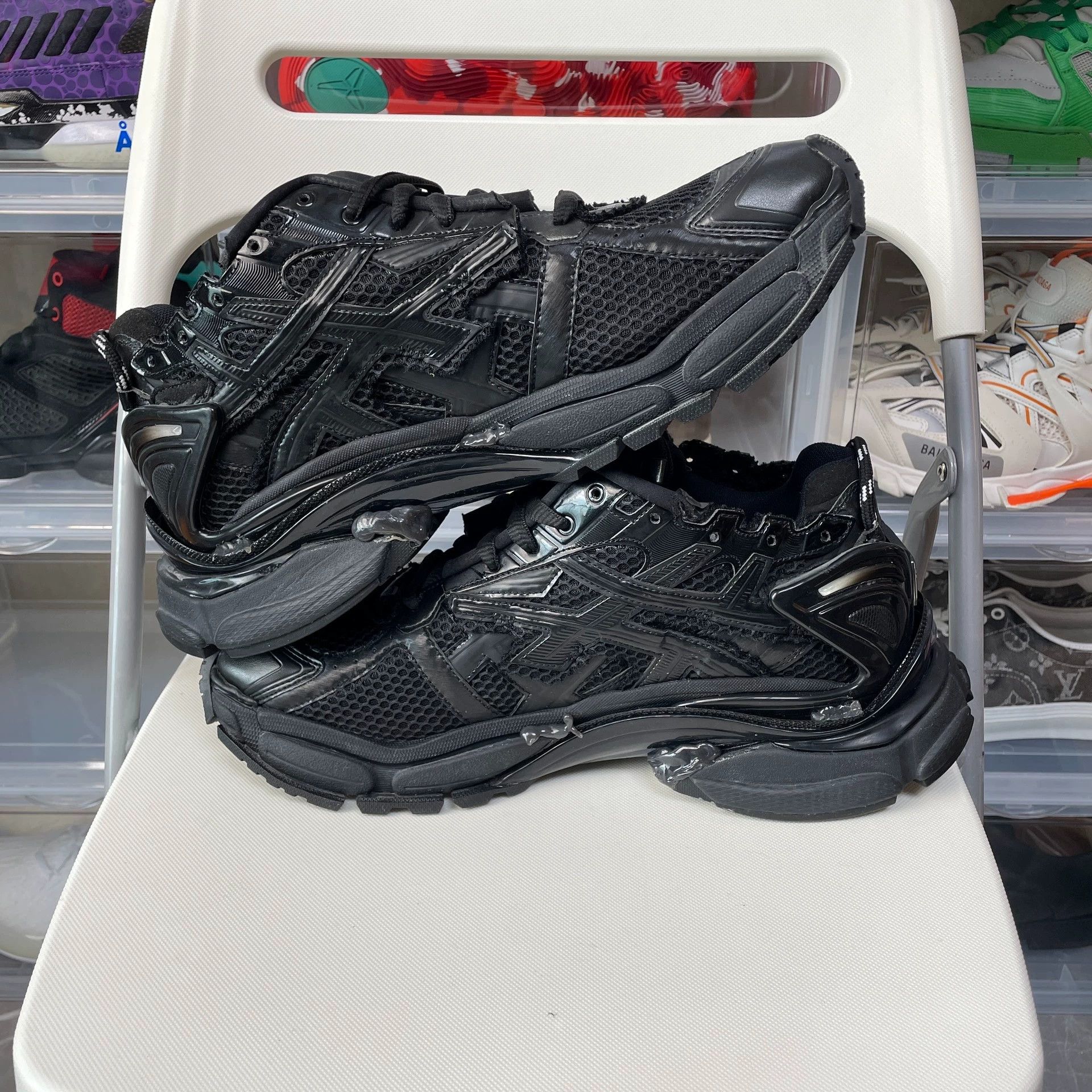 Balenciaga Balenciaga Runner Mesh Low Top Men's Black Sneakers Size US 12 / EU 45 - 6 Thumbnail