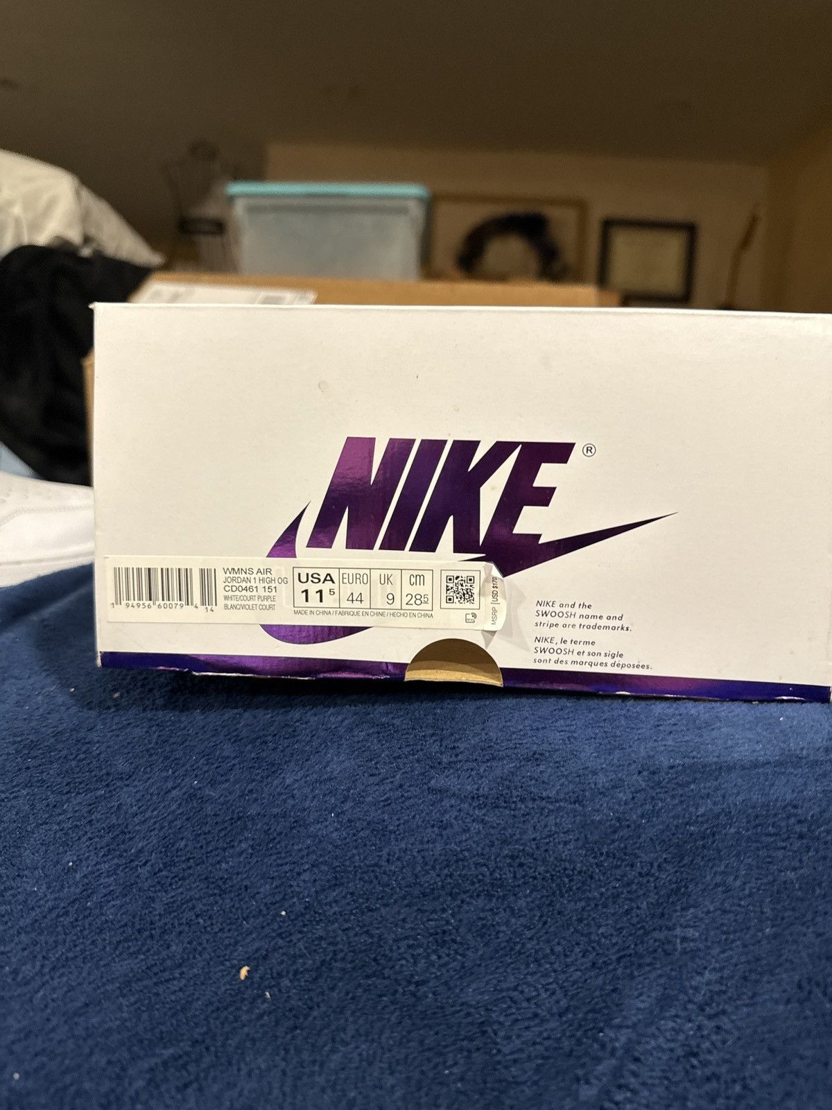 Nike Jordan 1 High og Court Purple Size US 11.5 / IT 41.5 - 7 Thumbnail