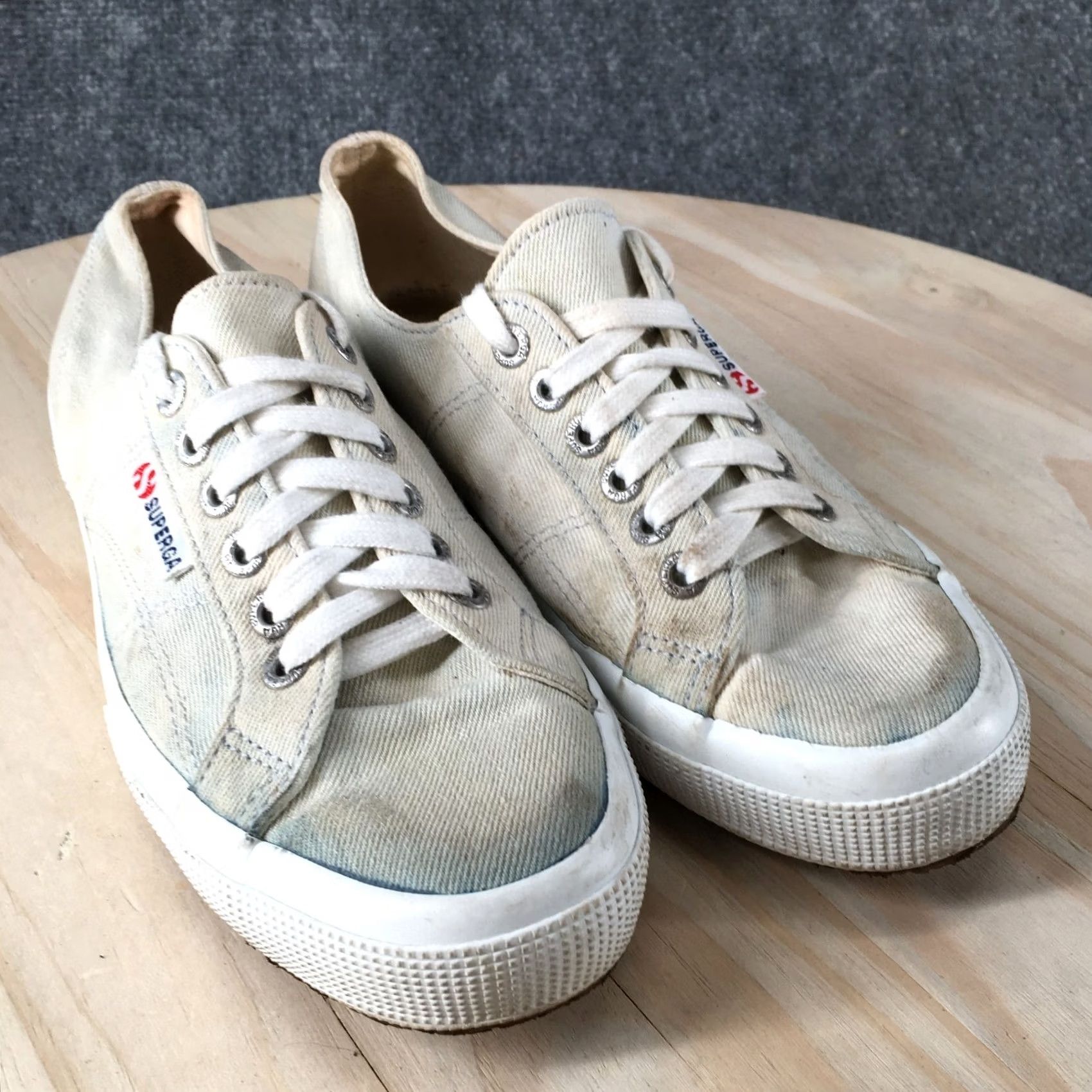 Superga Superga Shoes Womens 39 Casual Walking Sneakers Beige Fabric Lace Up Low Top Size M / US 6-8 / IT 42-44 - 3 Thumbnail